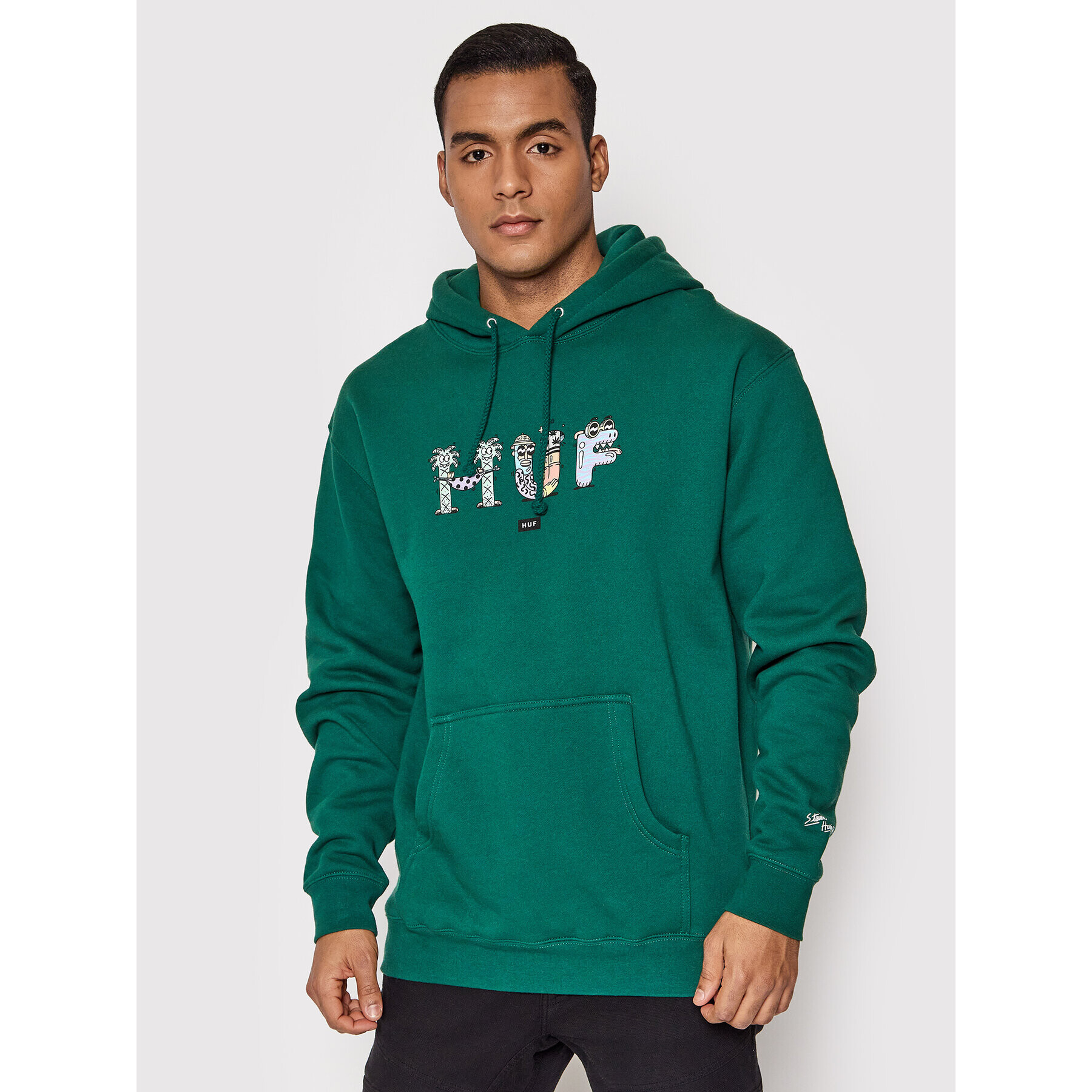 HUF Mikina Steven Harrington PF00476 Zelená Regular Fit - Pepit.cz