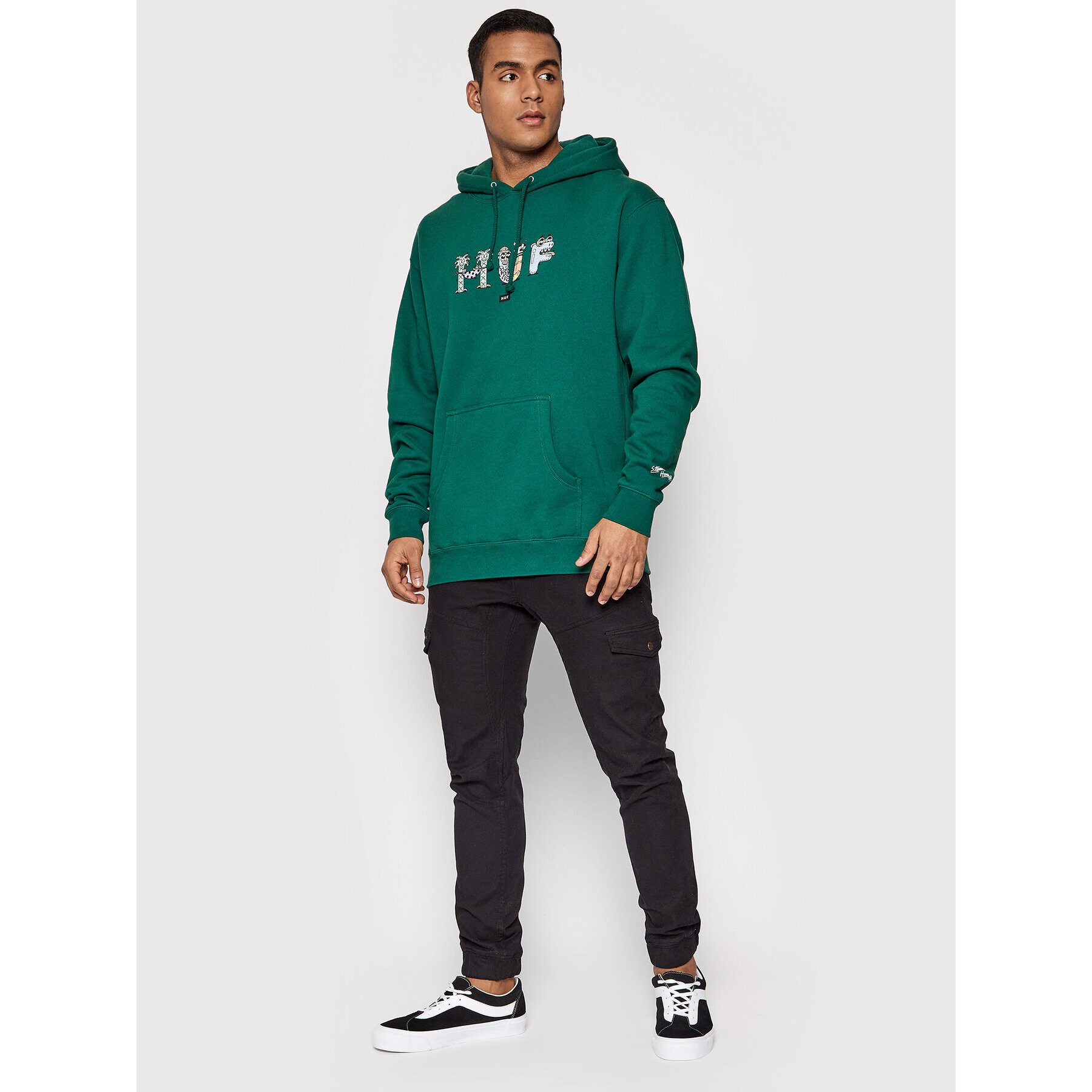 HUF Mikina Steven Harrington PF00476 Zelená Regular Fit - Pepit.cz