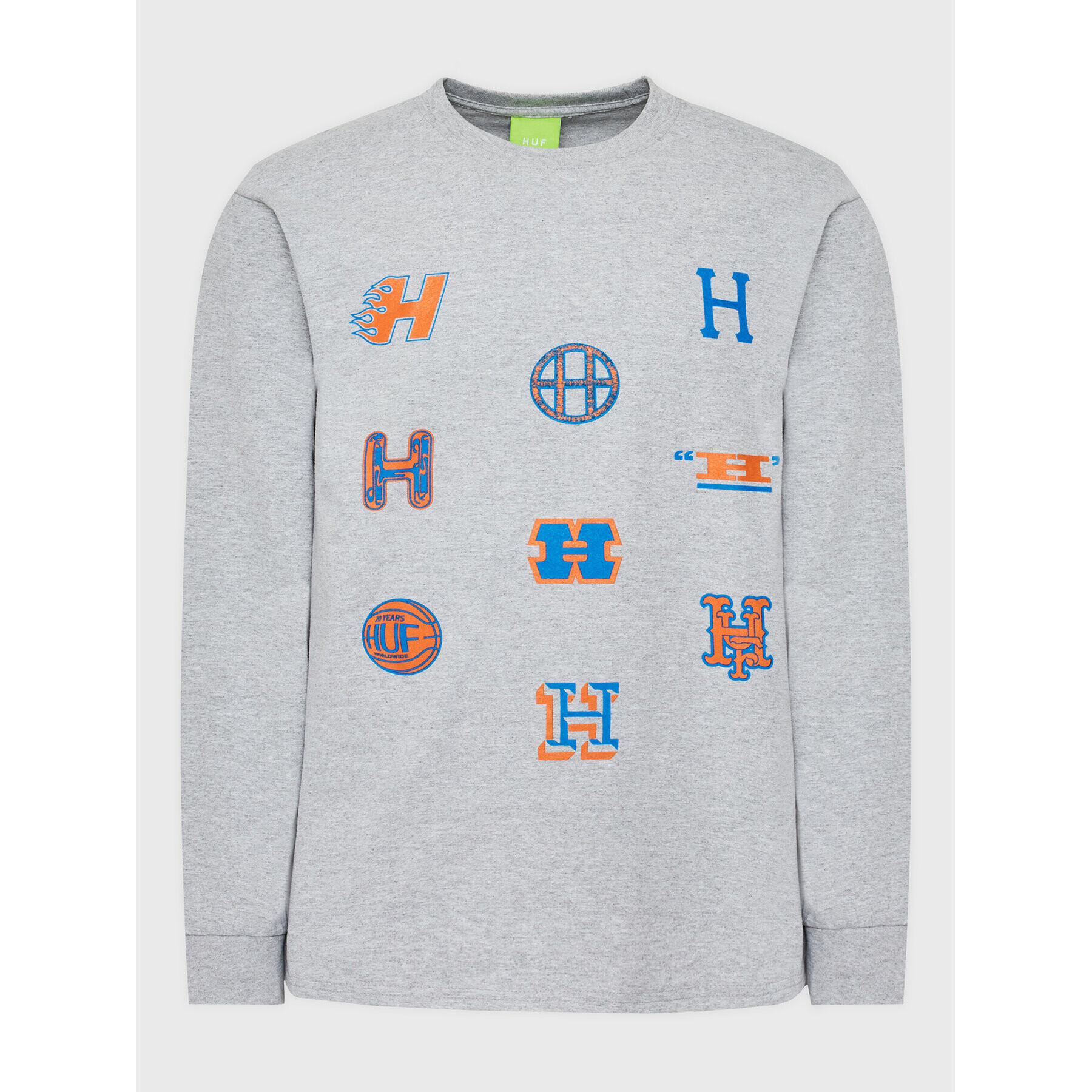 HUF S dlouhým rukávem Allstar Team TS01812 Šedá Regular Fit - Pepit.cz