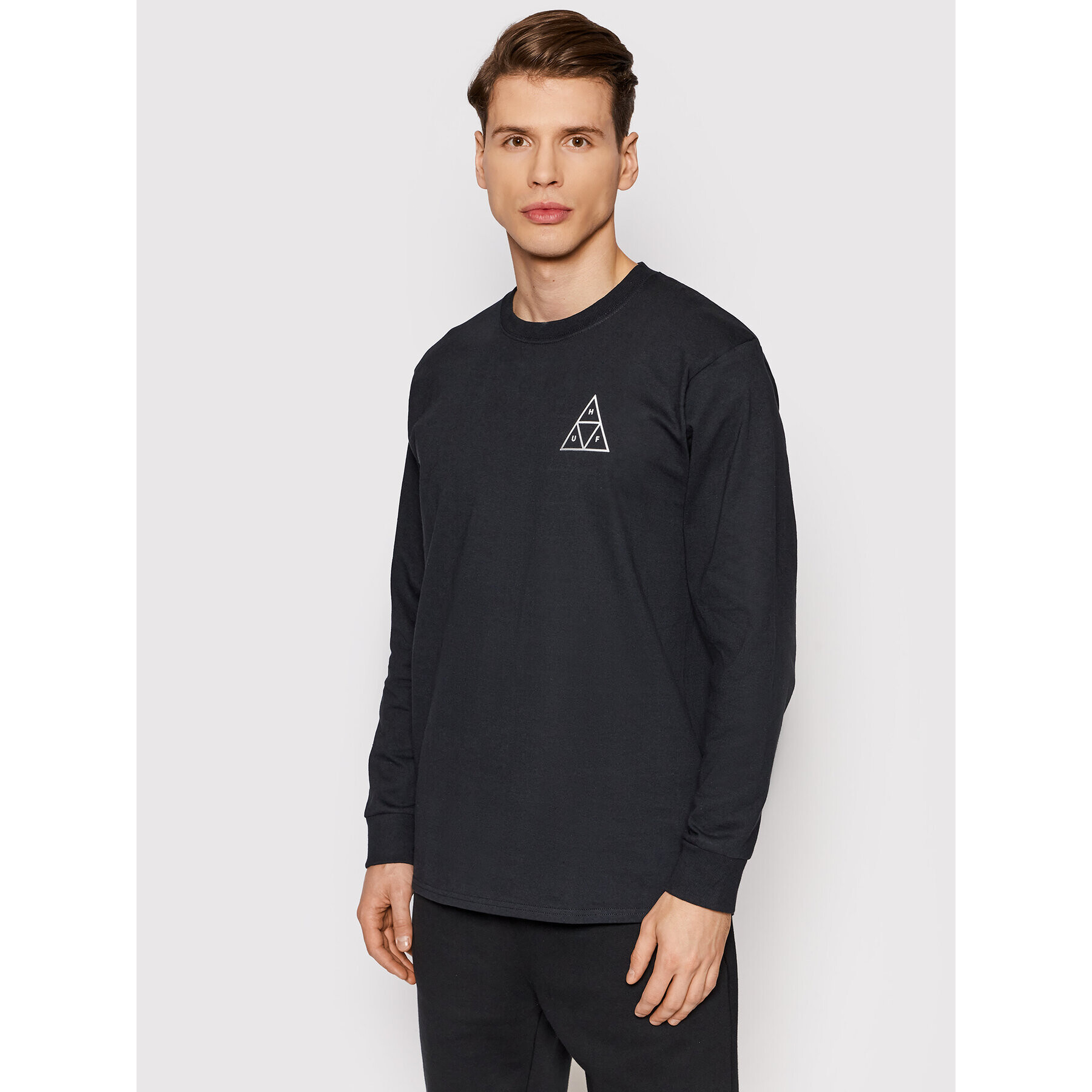 HUF S dlouhým rukávem Essential TS01546 Černá Regular Fit - Pepit.cz