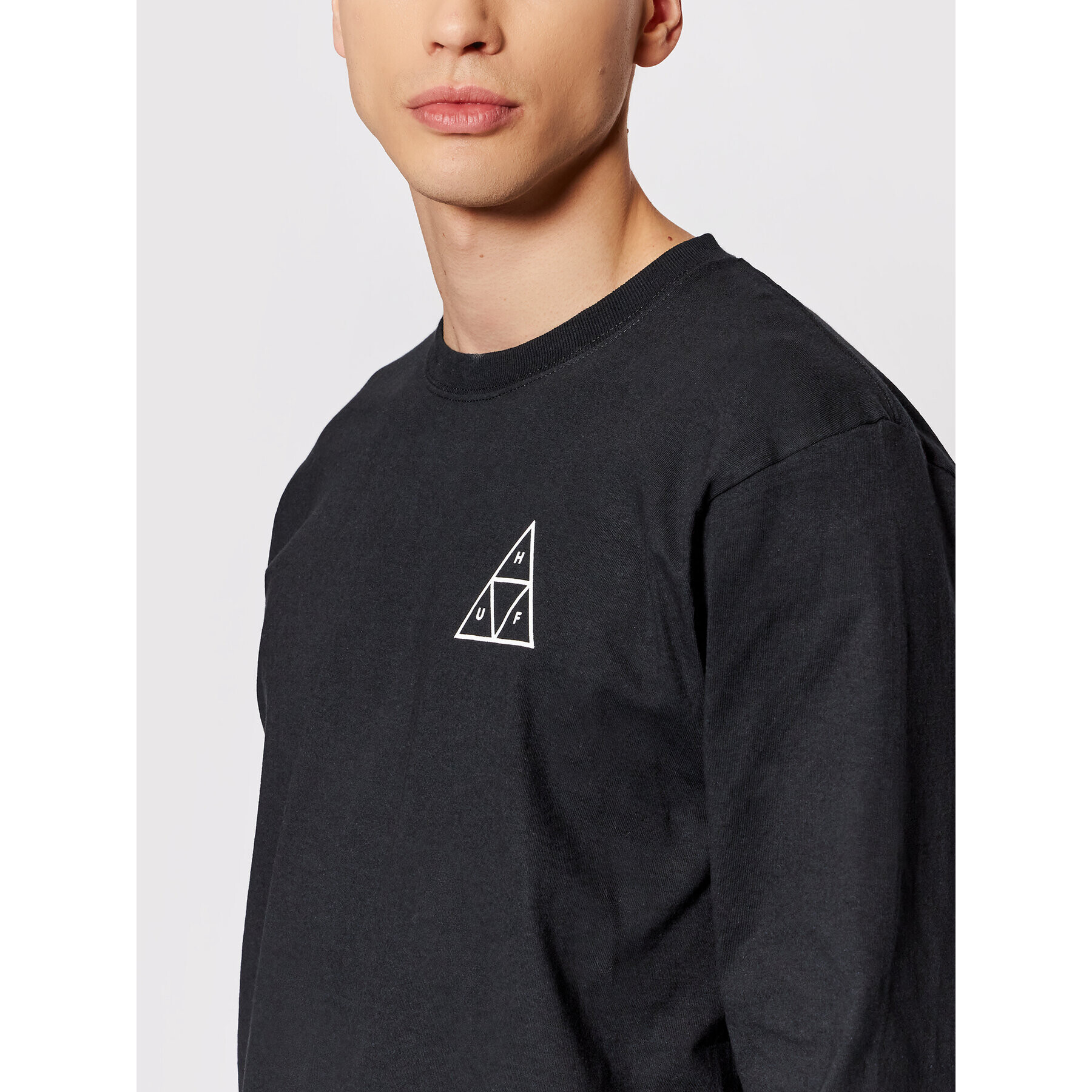 HUF S dlouhým rukávem Essential TS01546 Černá Regular Fit - Pepit.cz