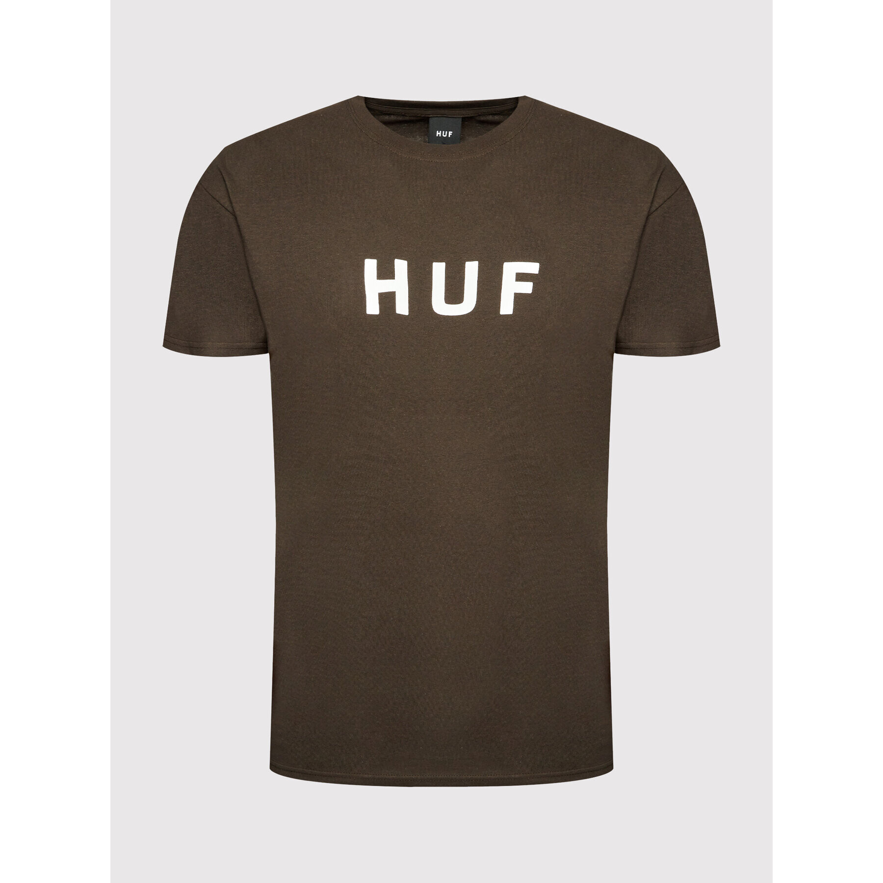 HUF T-Shirt Essentials Logo TS01752 Hnědá Regular Fit - Pepit.cz