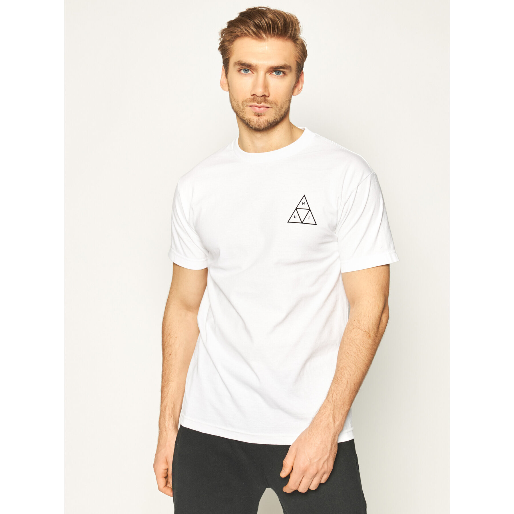 HUF T-Shirt Essentials Tt TS00509 Bílá Regular Fit - Pepit.cz