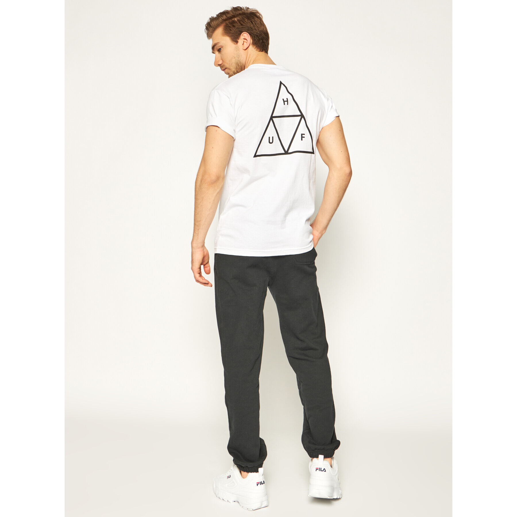 HUF T-Shirt Essentials Tt TS00509 Bílá Regular Fit - Pepit.cz