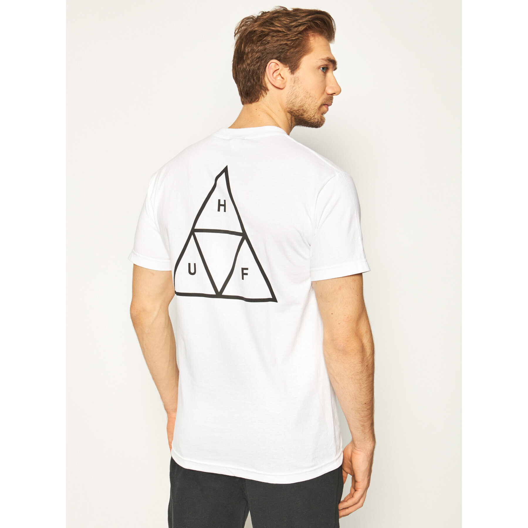 HUF T-Shirt Essentials Tt TS00509 Bílá Regular Fit - Pepit.cz