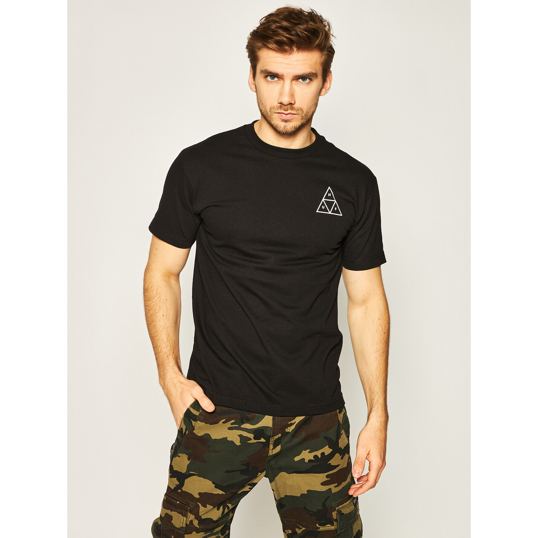 HUF T-Shirt Essentials Tt TS00509 Černá Regular Fit - Pepit.cz