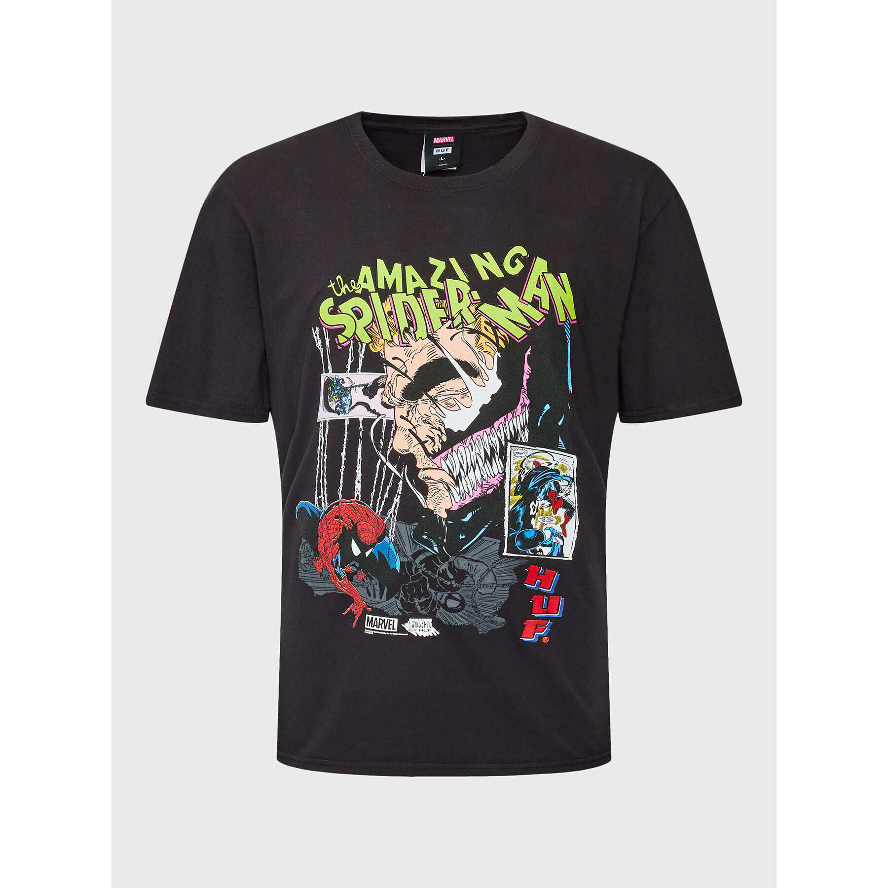 HUF T-Shirt MARVEL Brock Washed TS02058 Černá Regular Fit - Pepit.cz