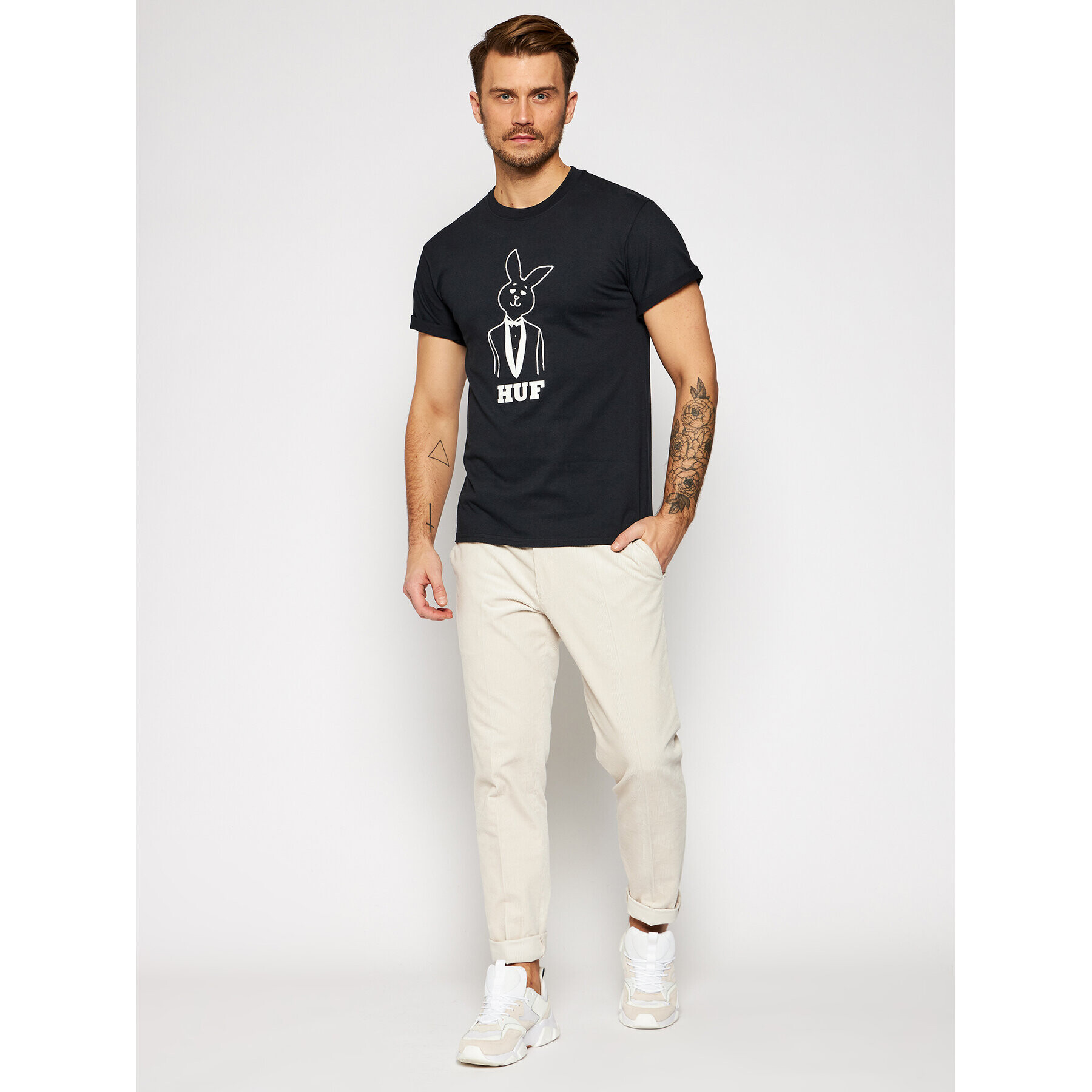 HUF T-Shirt PLAYBOY Mr Playboy TS01467 Černá Regular Fit - Pepit.cz