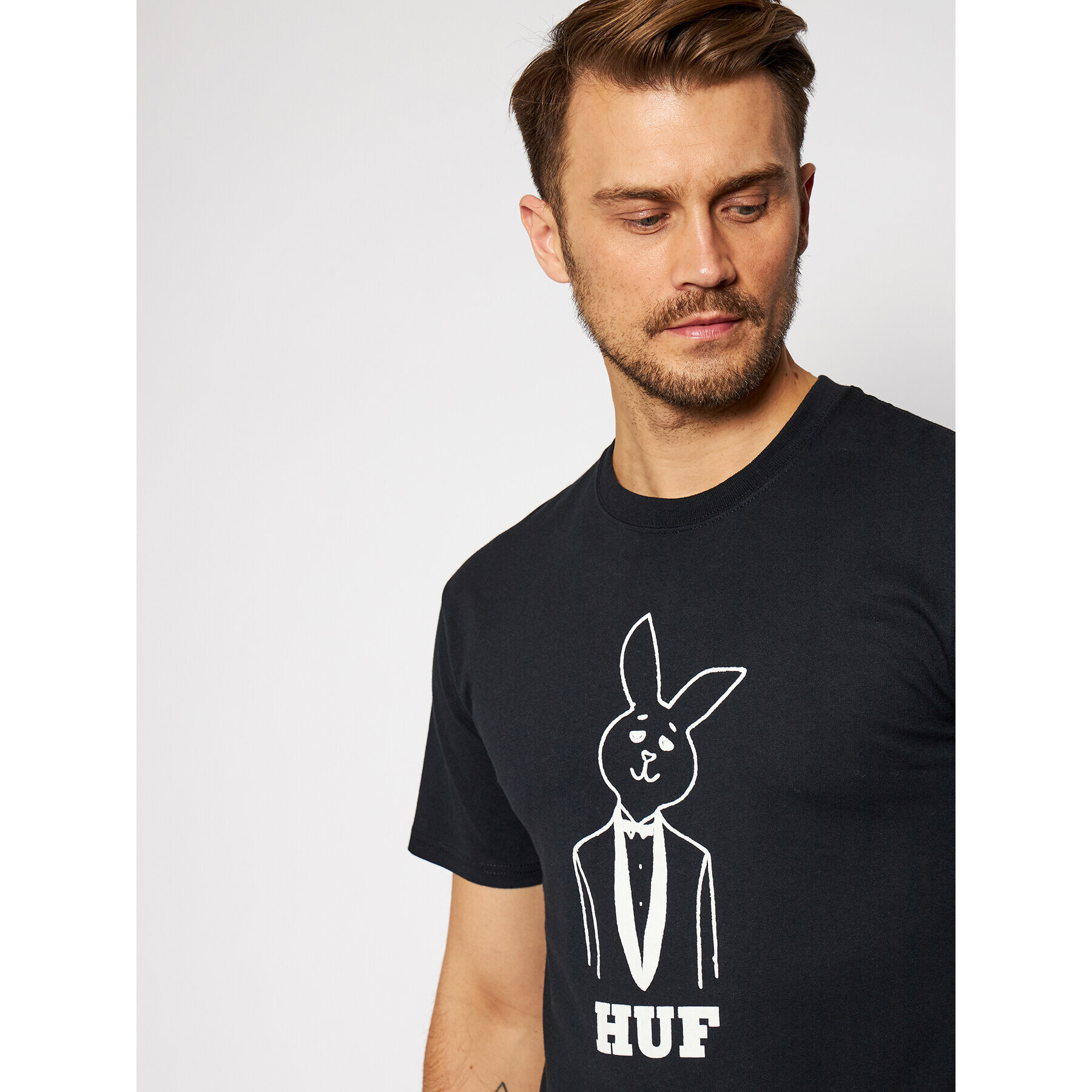 HUF T-Shirt PLAYBOY Mr Playboy TS01467 Černá Regular Fit - Pepit.cz