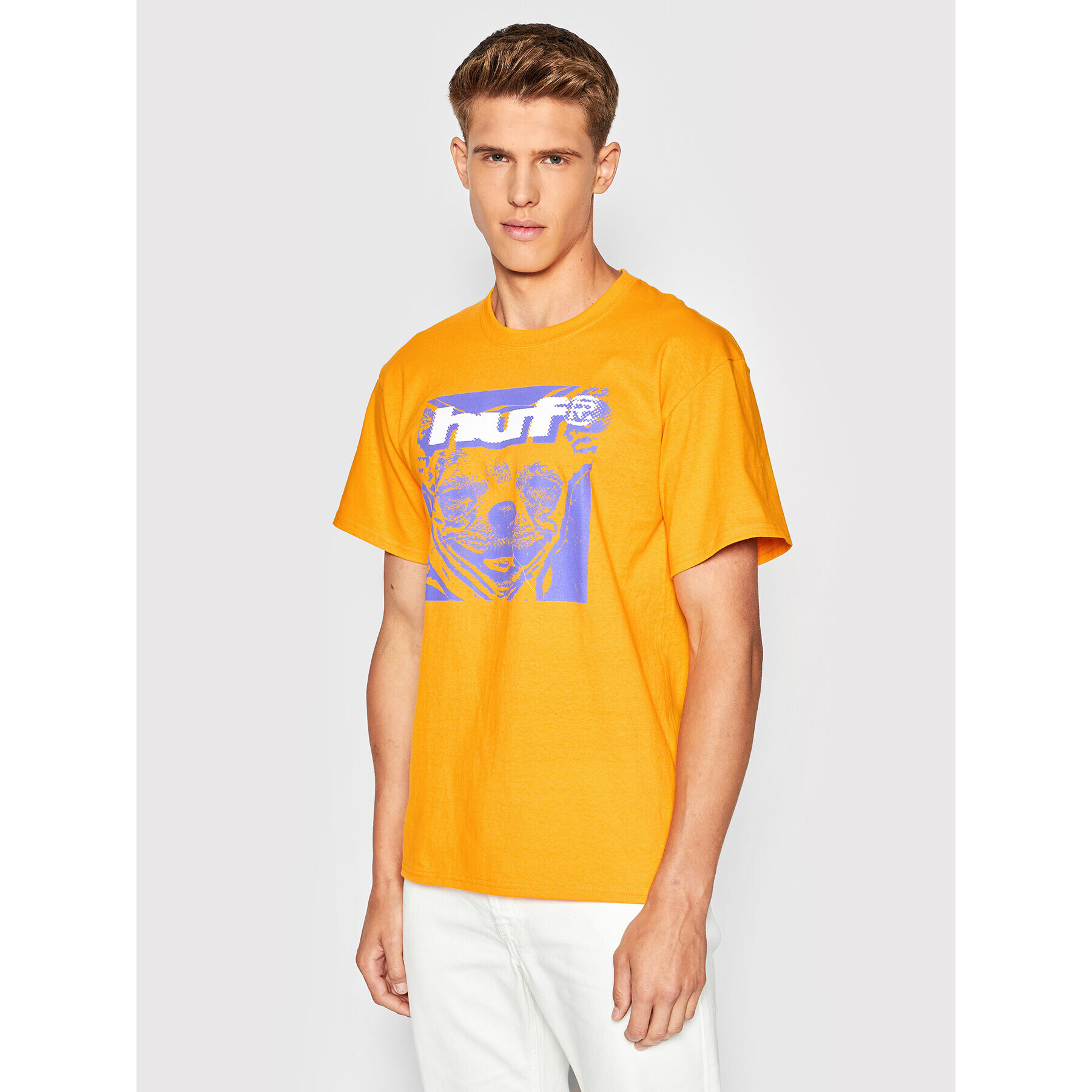 HUF T-Shirt Que Como TS01828 Oranžová Regular Fit - Pepit.cz