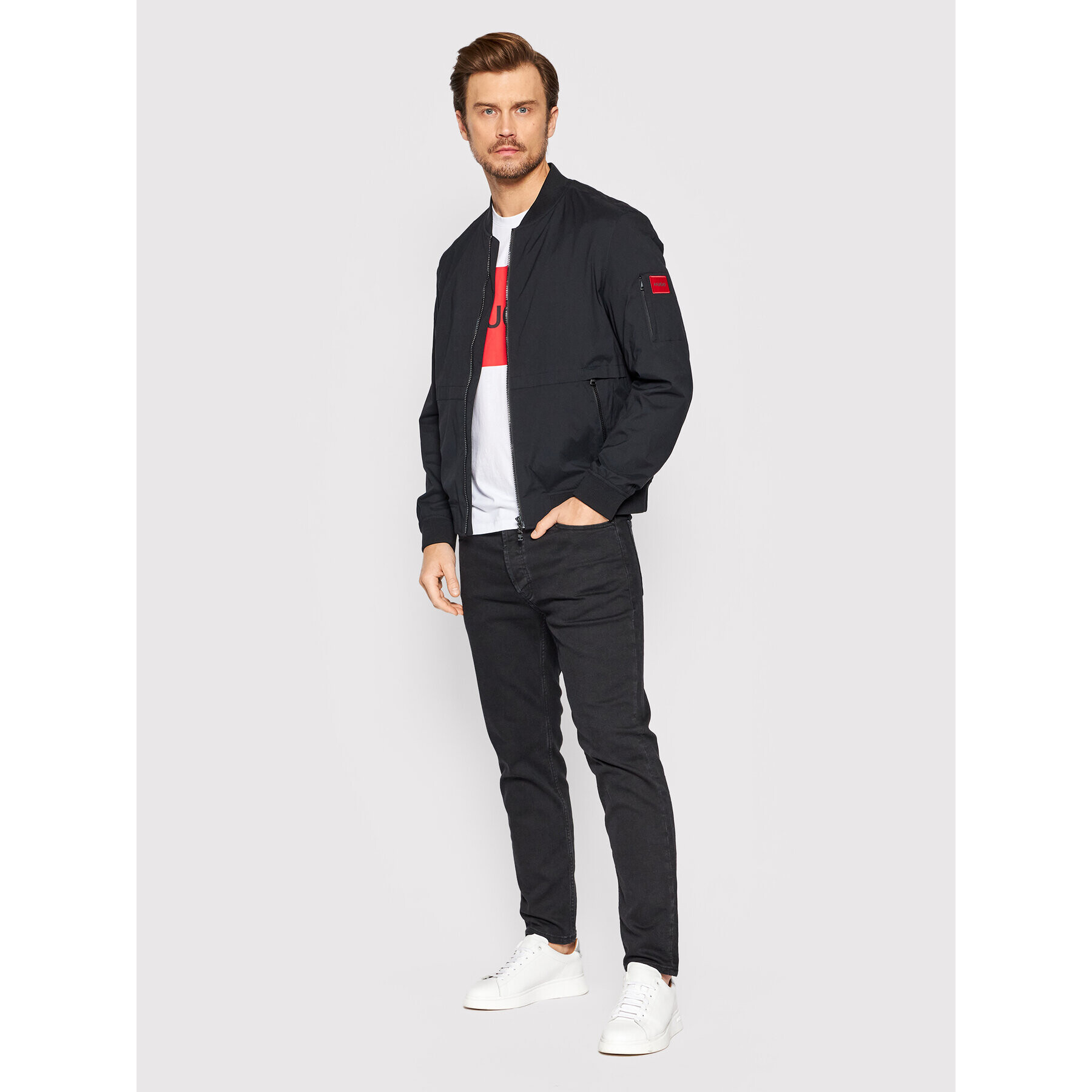 Hugo Bunda bomber Balvin2231 50471363 Černá Slim Fit - Pepit.cz