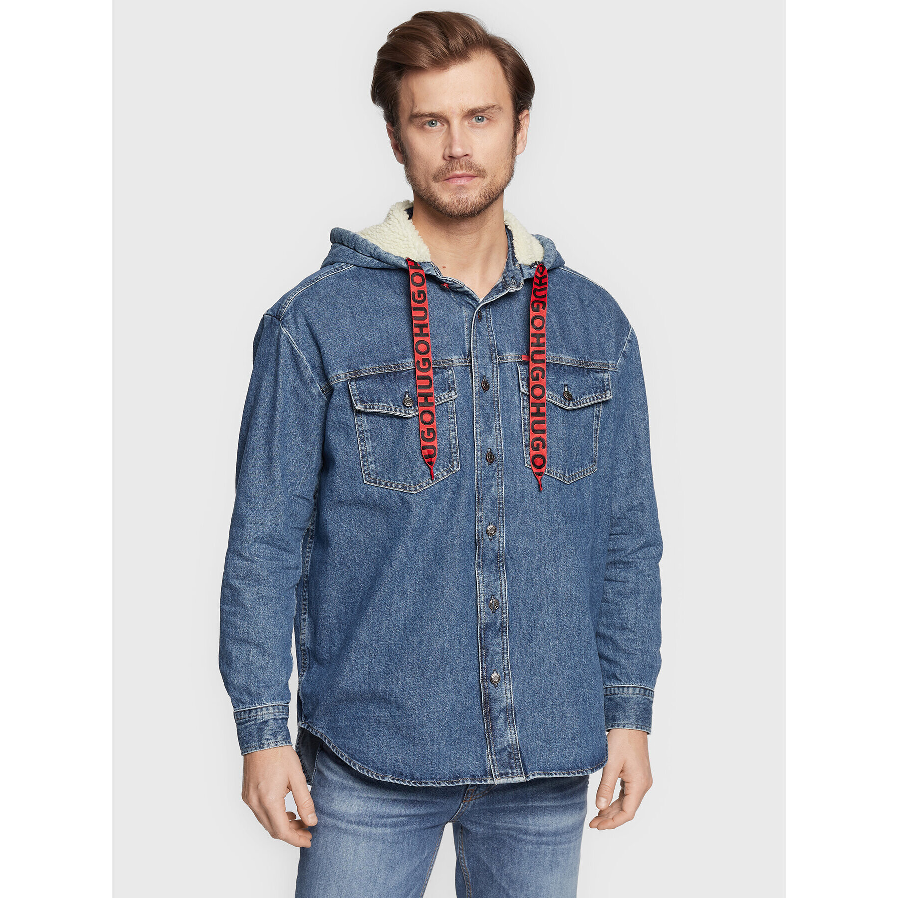 Hugo Jeansová bunda Elimu 50478566 Modrá Oversize - Pepit.cz