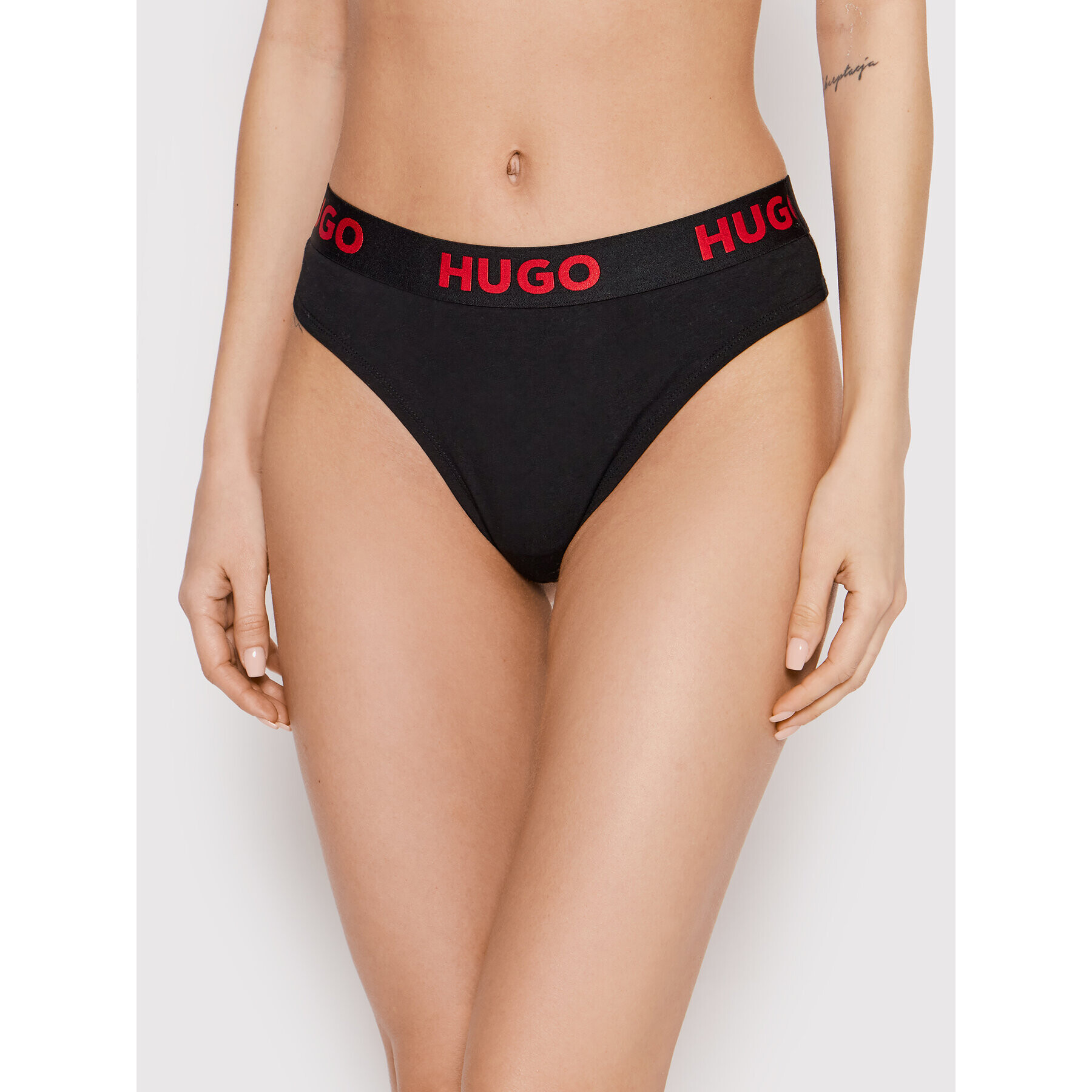 Hugo Kalhotky string Thong Sporty Logo 50469651 Černá - Pepit.cz