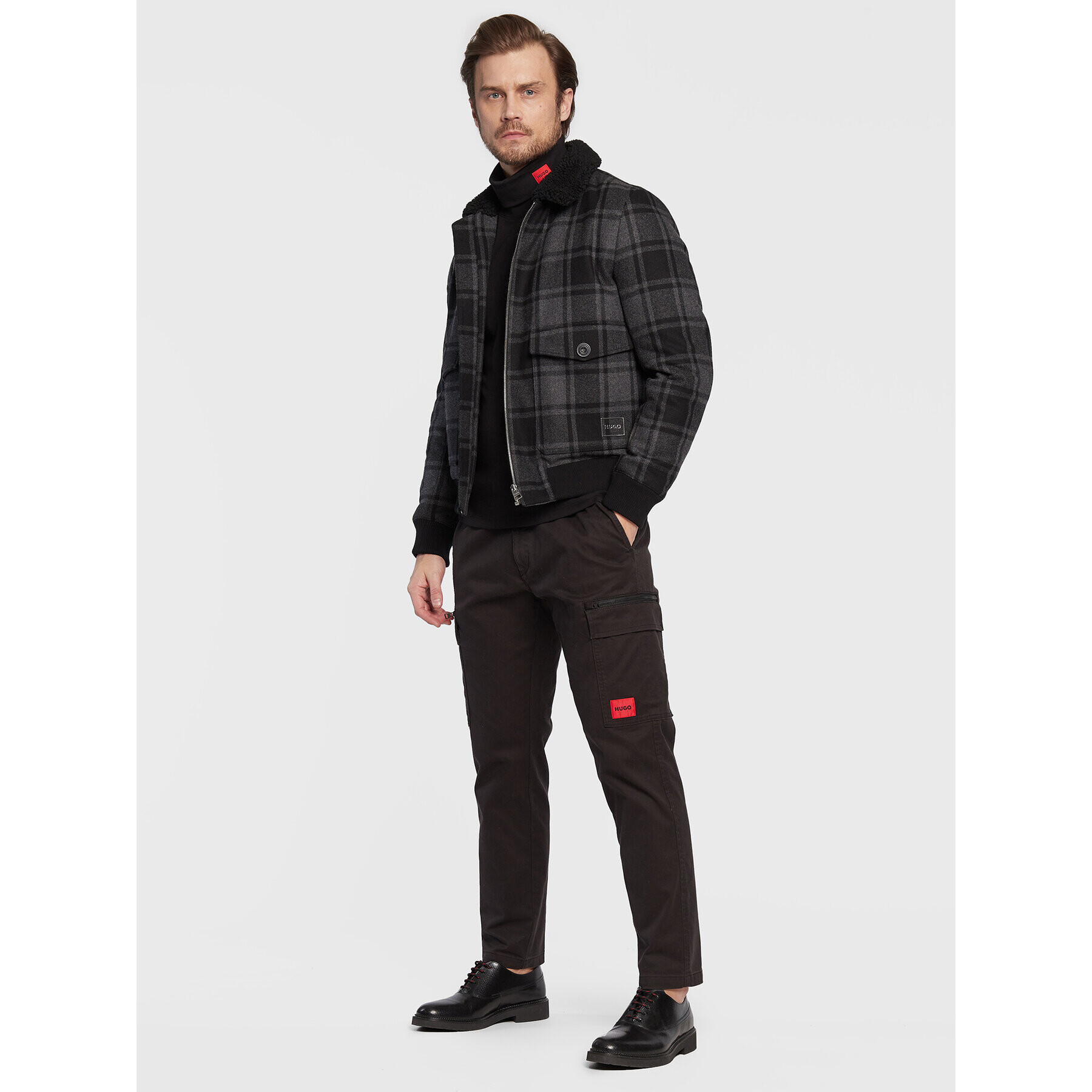 Hugo Kalhoty z materiálu Glian224W 50474557 Černá Slim Fit - Pepit.cz