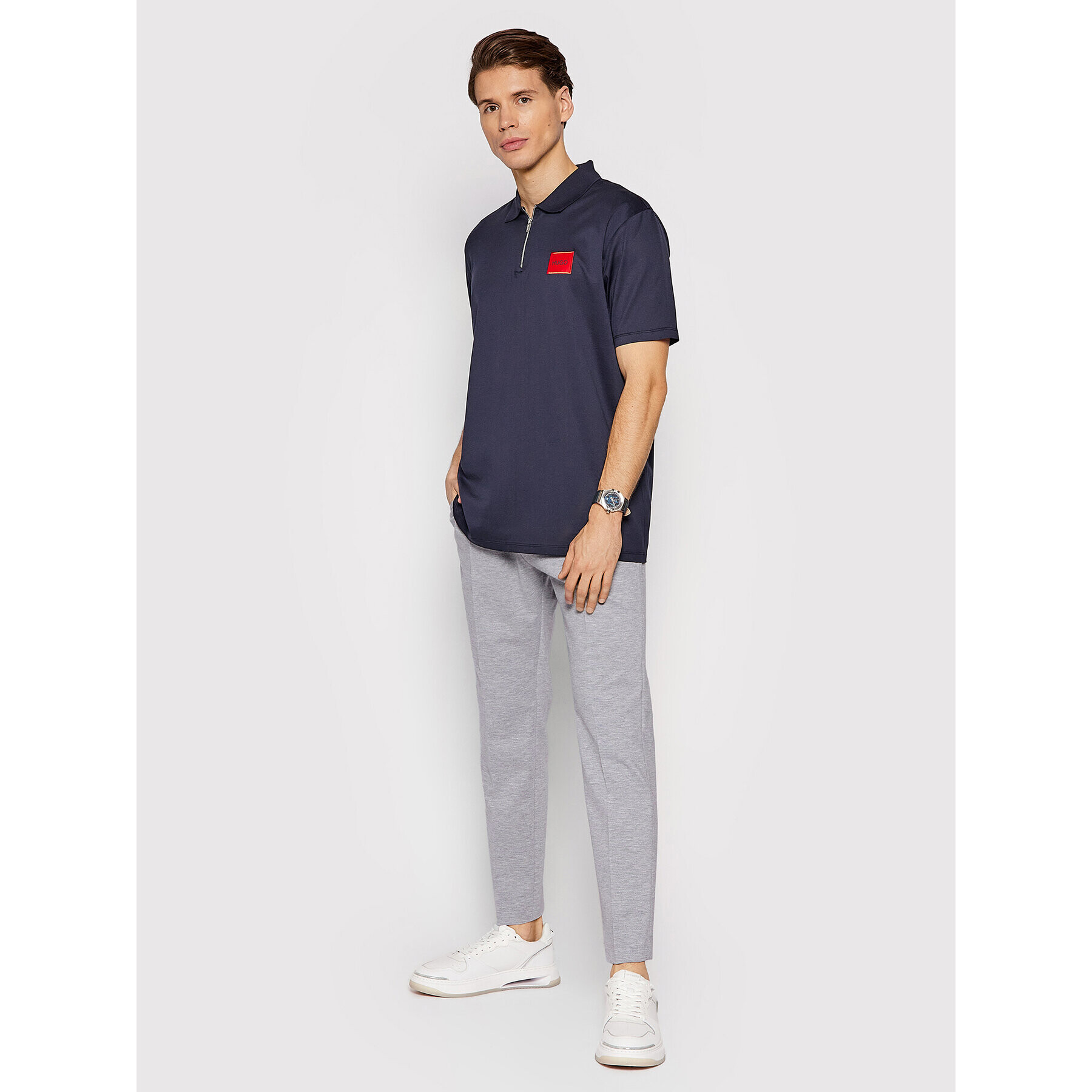 Hugo Kalhoty z materiálu Howard212j 50460819 Šedá Extra Slim Fit - Pepit.cz