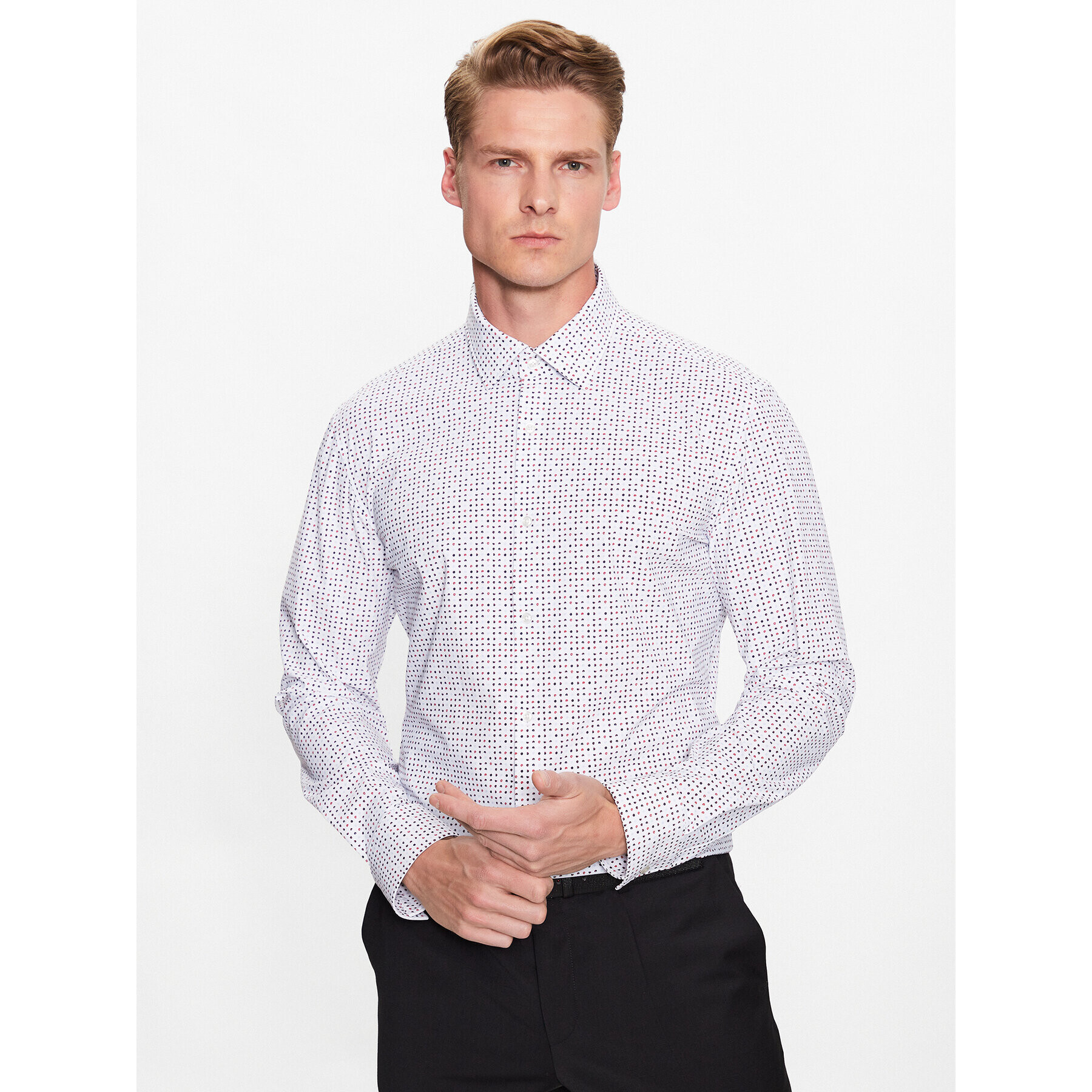 Hugo Košile 50490105 Bílá Slim Fit - Pepit.cz