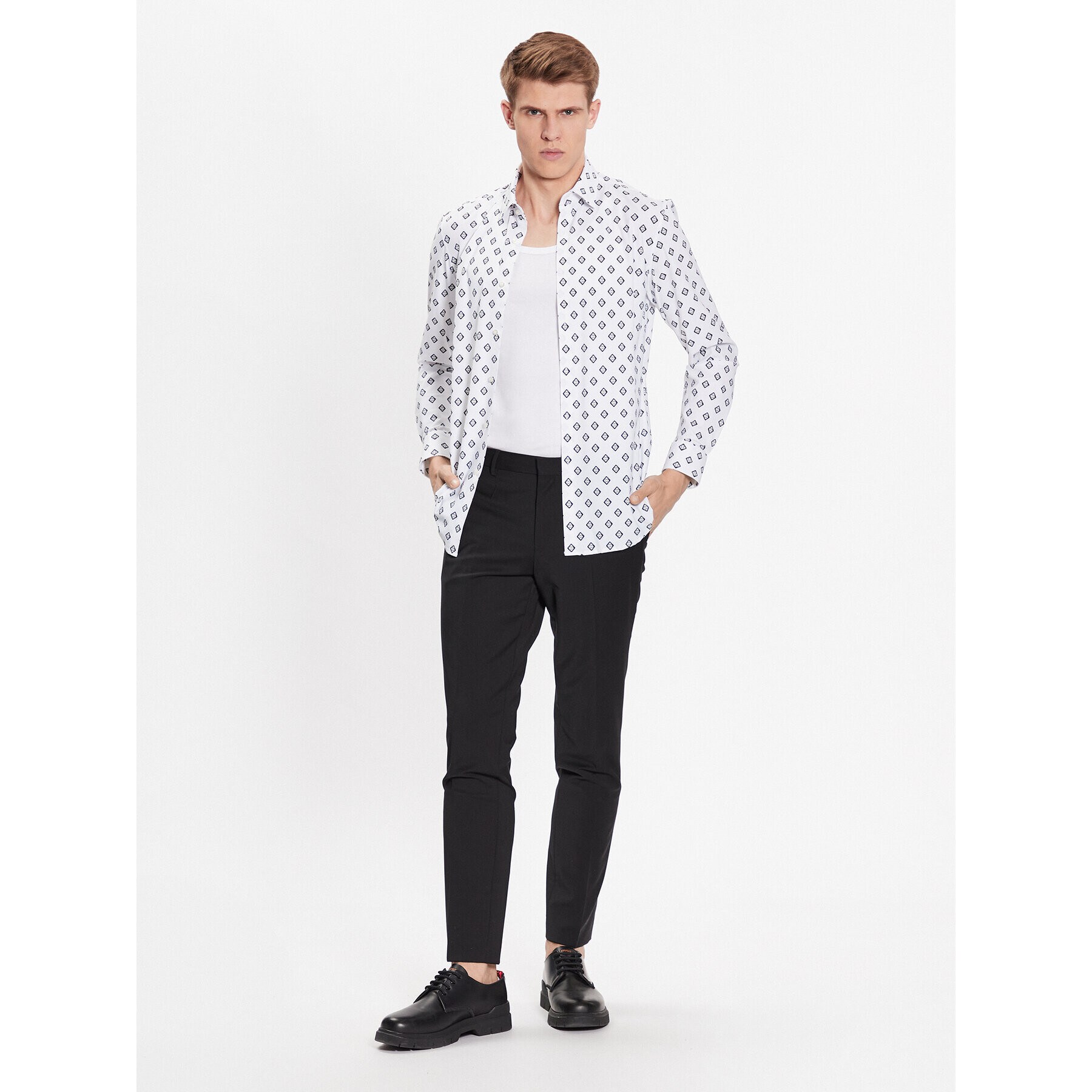 Hugo Košile 50490105 Bílá Slim Fit - Pepit.cz