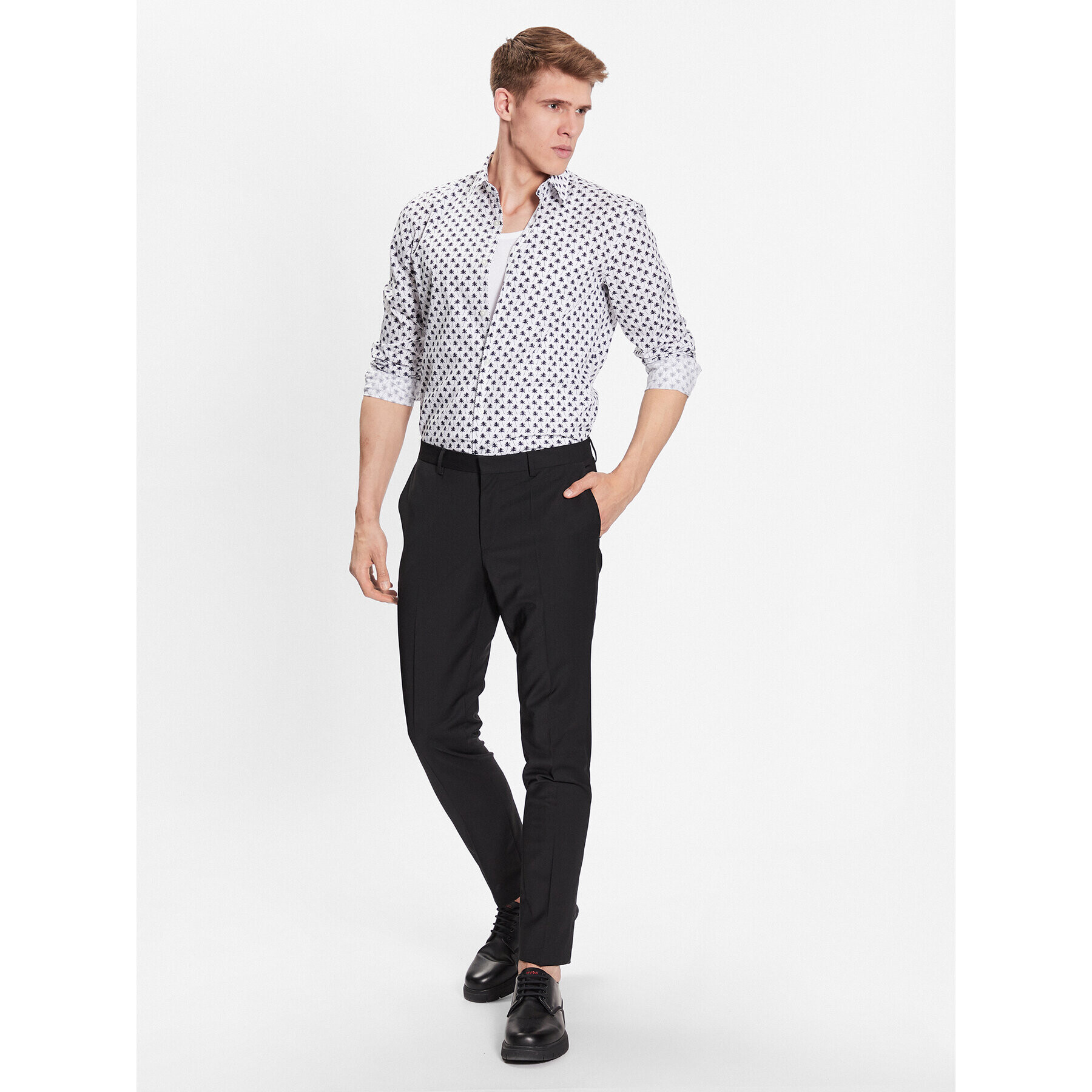 Hugo Košile 50496126 Bílá Slim Fit - Pepit.cz