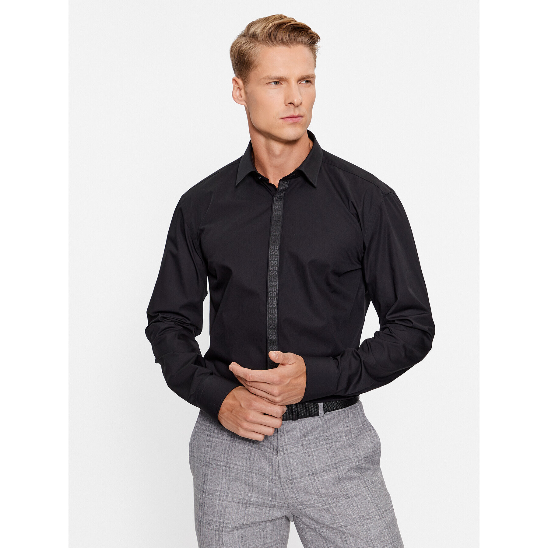 Hugo Košile Keidi 50500966 Černá Slim Fit - Pepit.cz