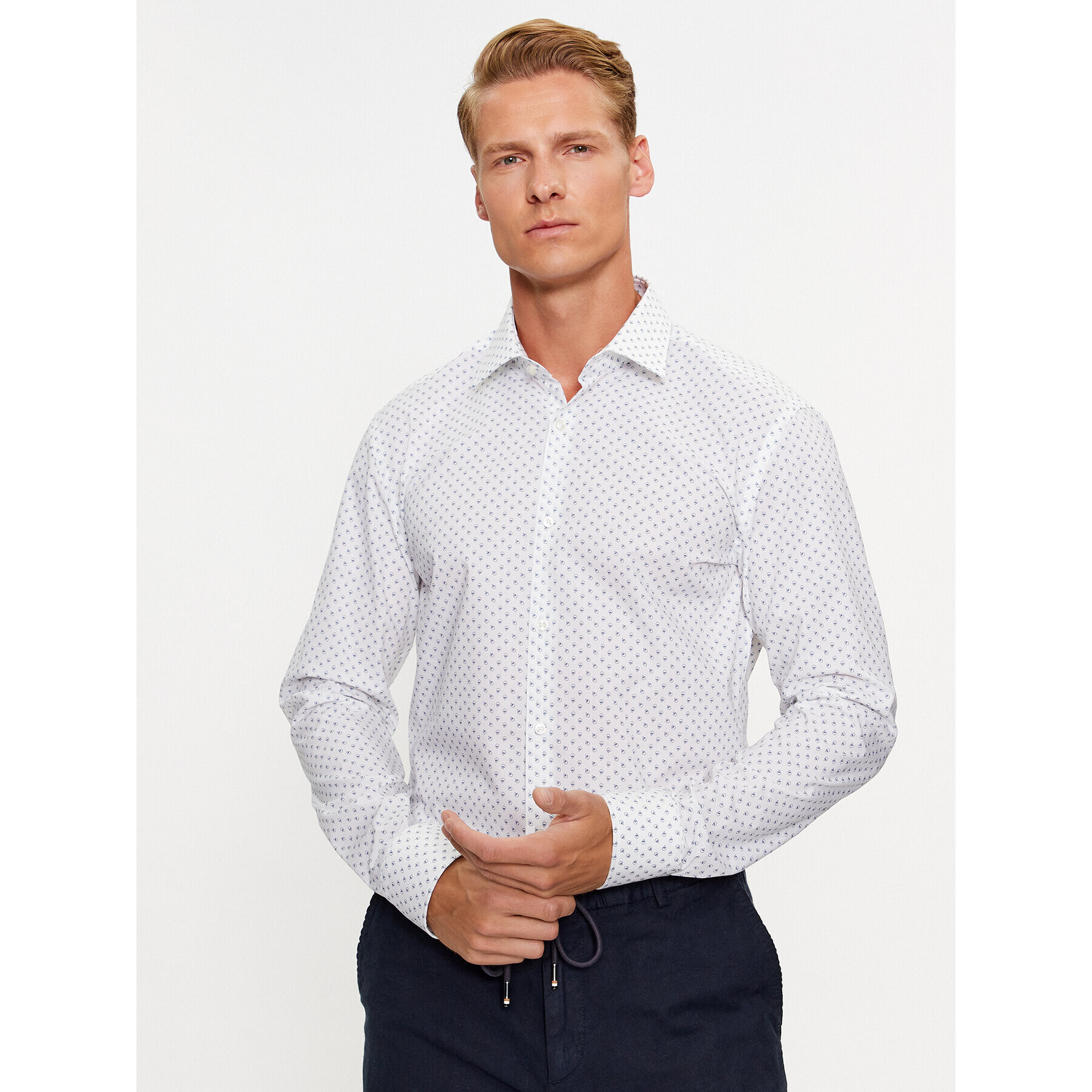 Hugo Košile Kenno 50495103 Bílá Slim Fit - Pepit.cz