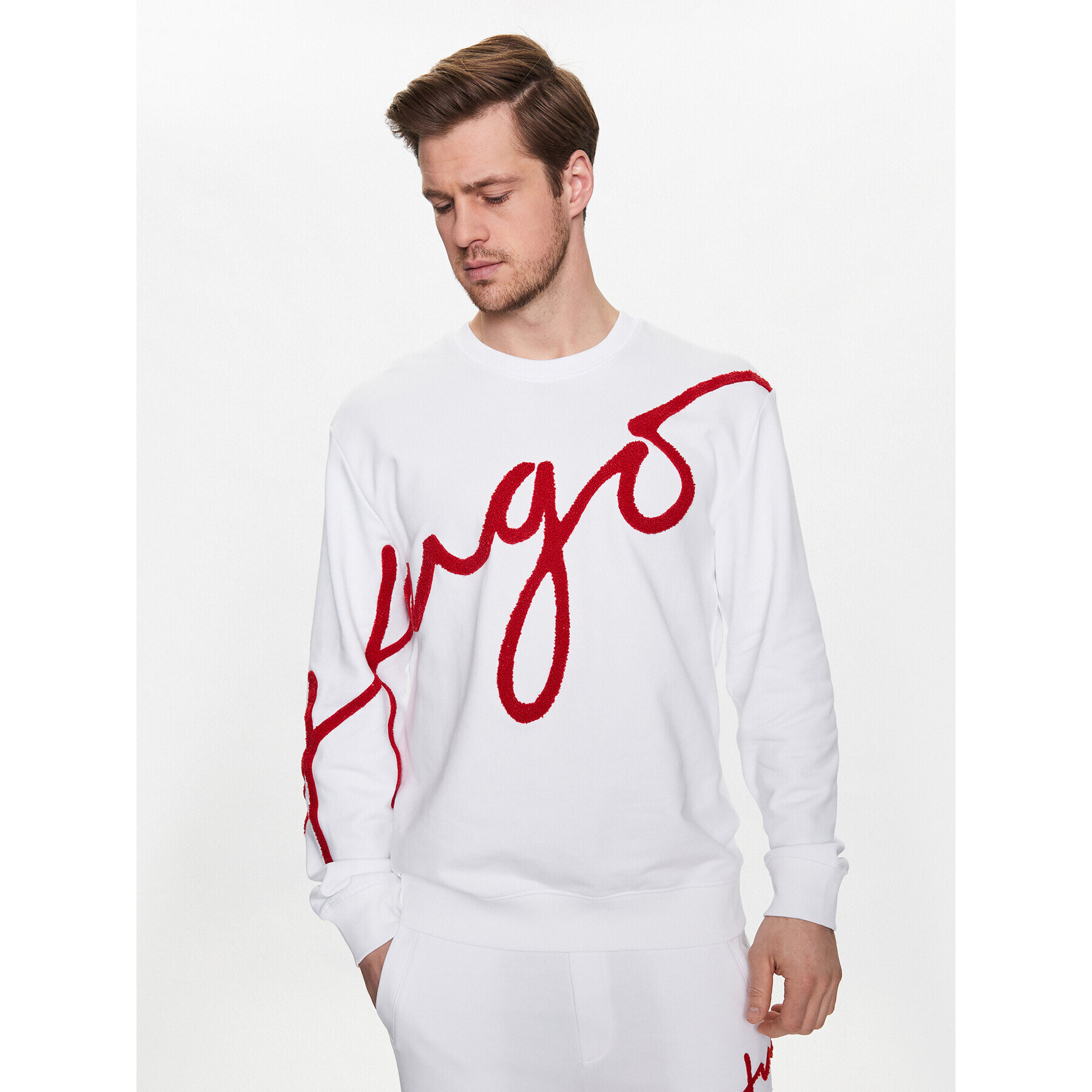 Hugo Mikina 50482922 Bílá Regular Fit - Pepit.cz