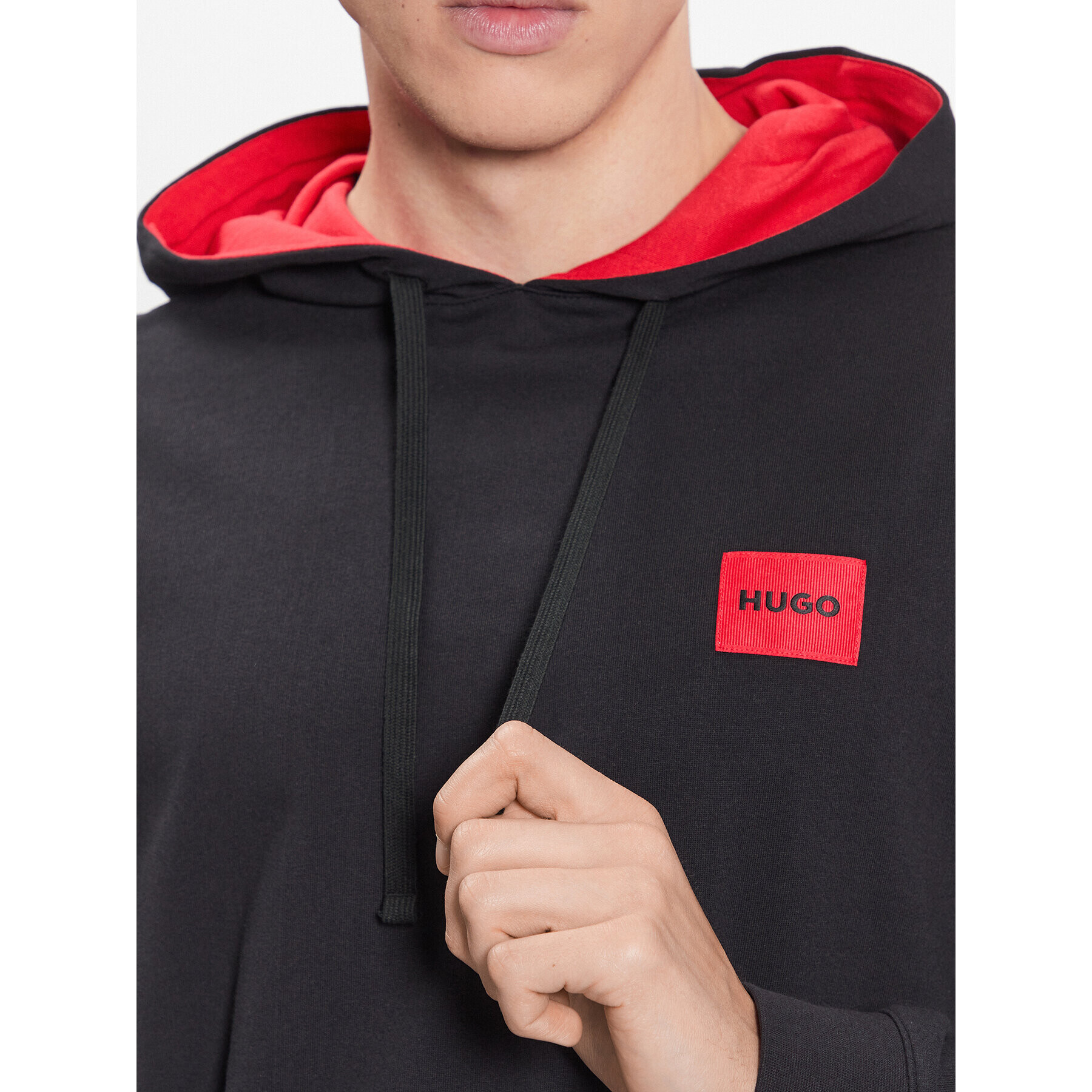 Hugo Mikina Cut Logo Hoodie 50490276 Černá Relaxed Fit - Pepit.cz