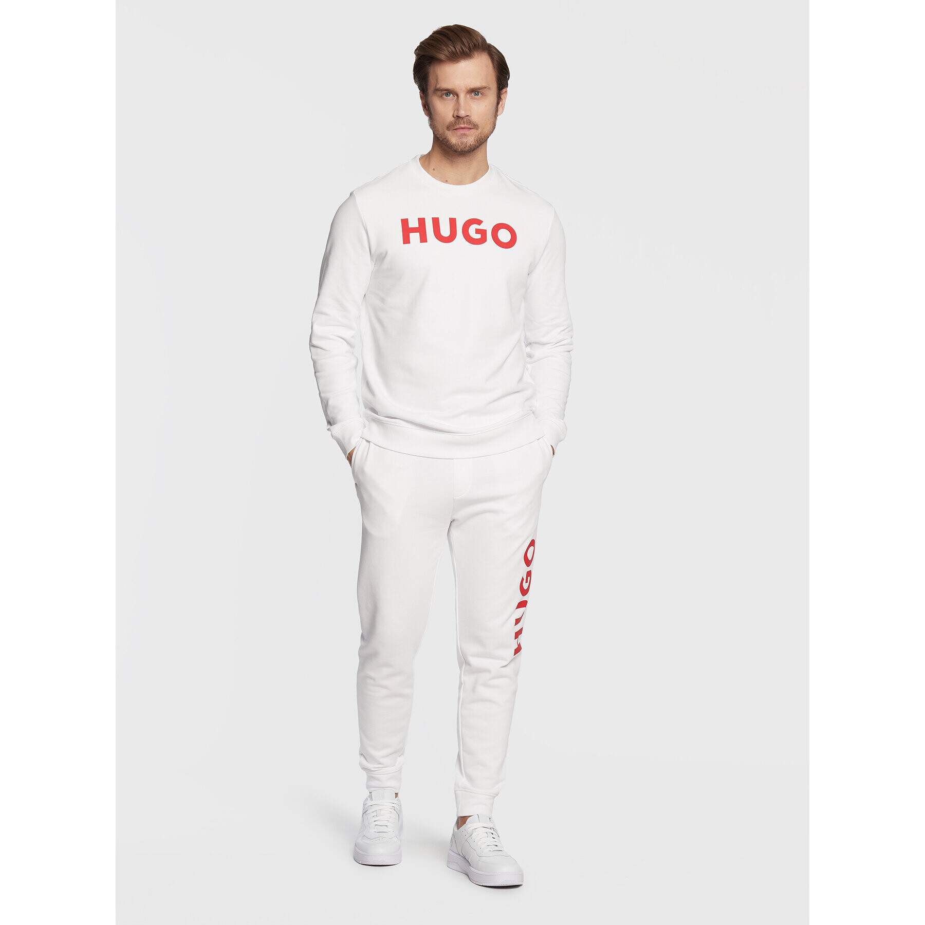 Hugo Mikina Dem 50477328 Bílá Regular Fit - Pepit.cz