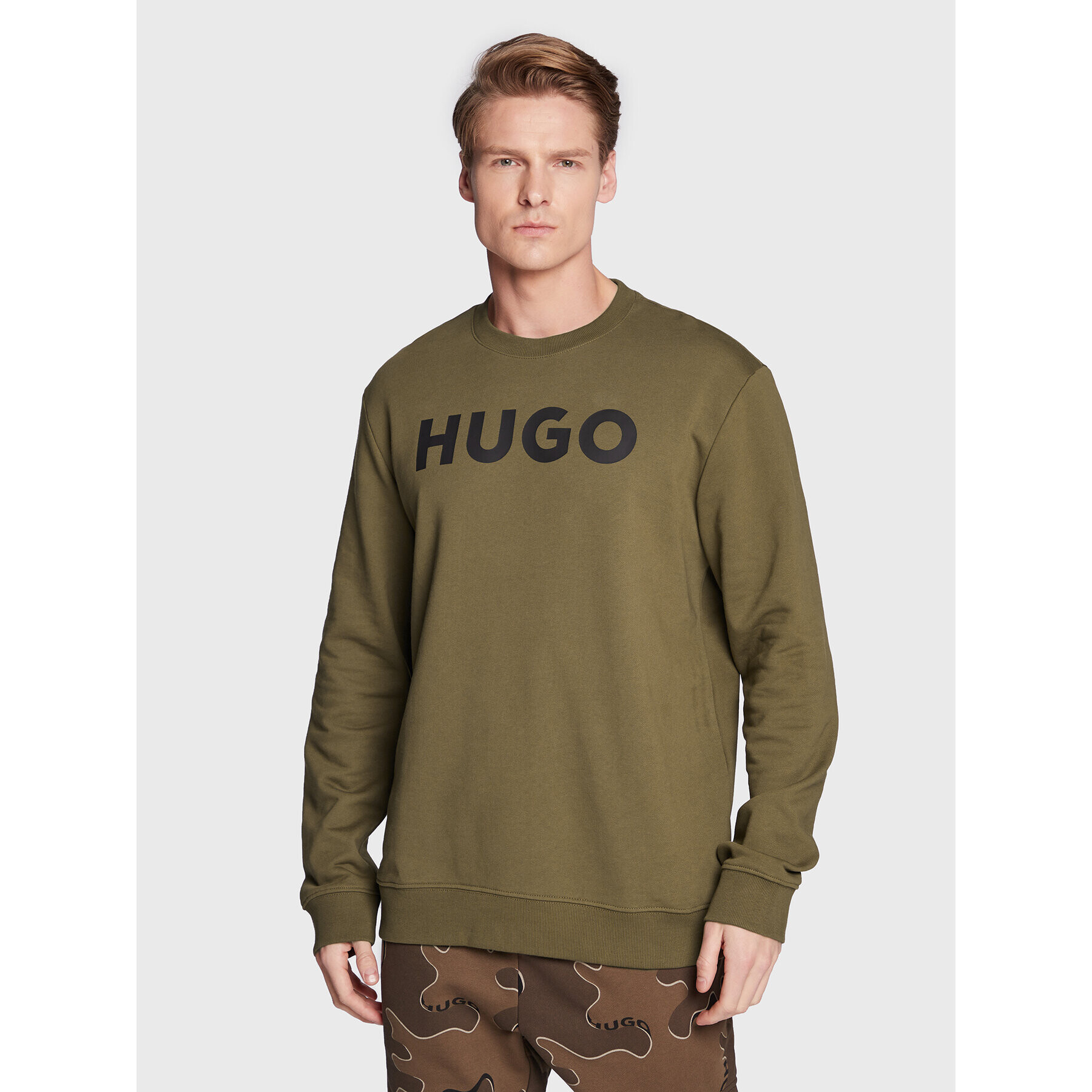 Hugo Mikina Dem 50477328 Khaki Regular Fit - Pepit.cz