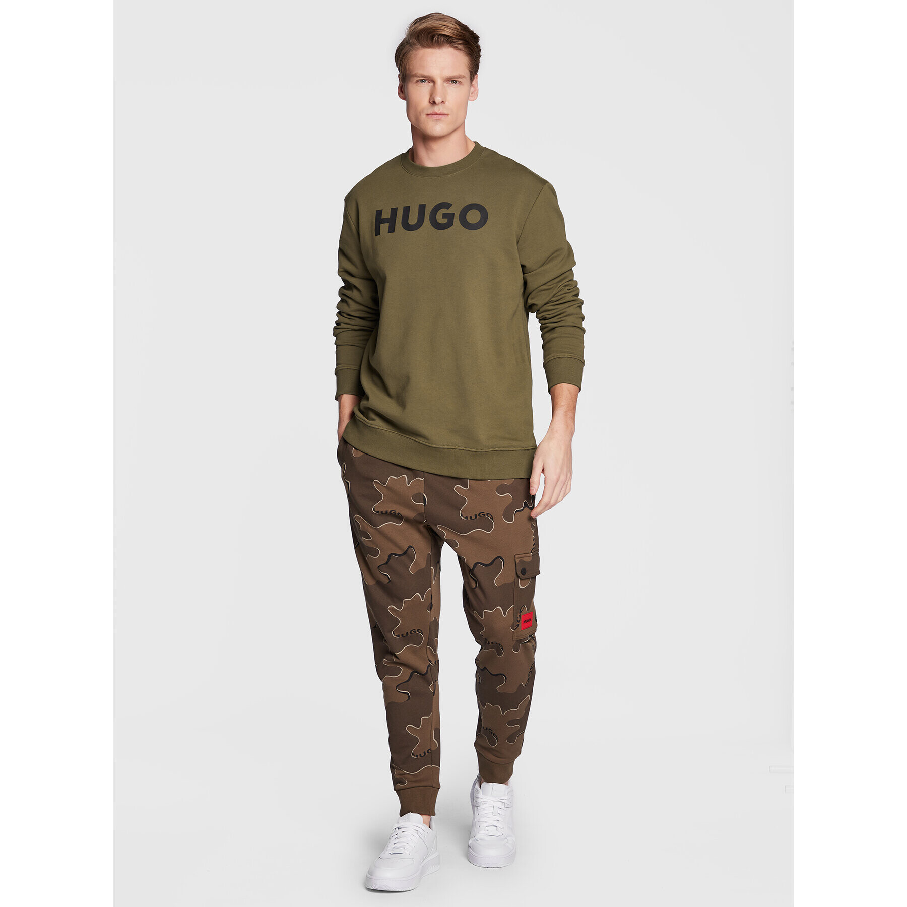 Hugo Mikina Dem 50477328 Khaki Regular Fit - Pepit.cz