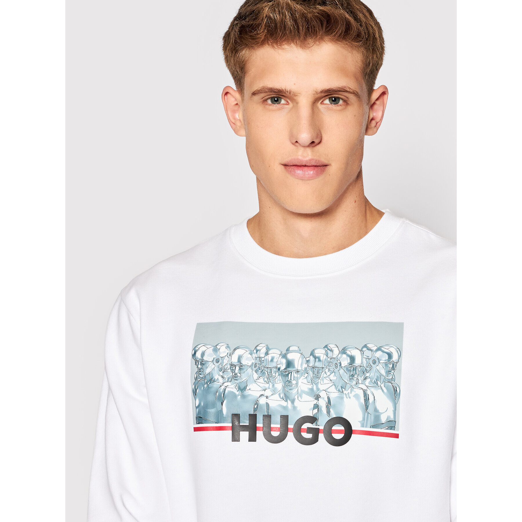 Hugo Mikina Deynolds 50472234 Bílá Regular Fit - Pepit.cz