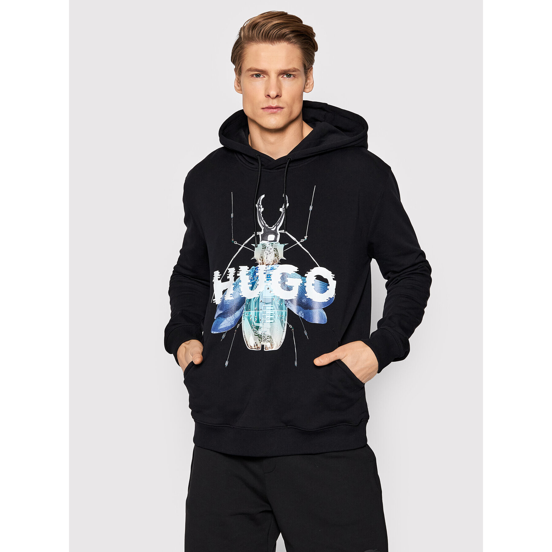 Hugo Mikina Dyberbug 50465373 Černá Regular Fit - Pepit.cz