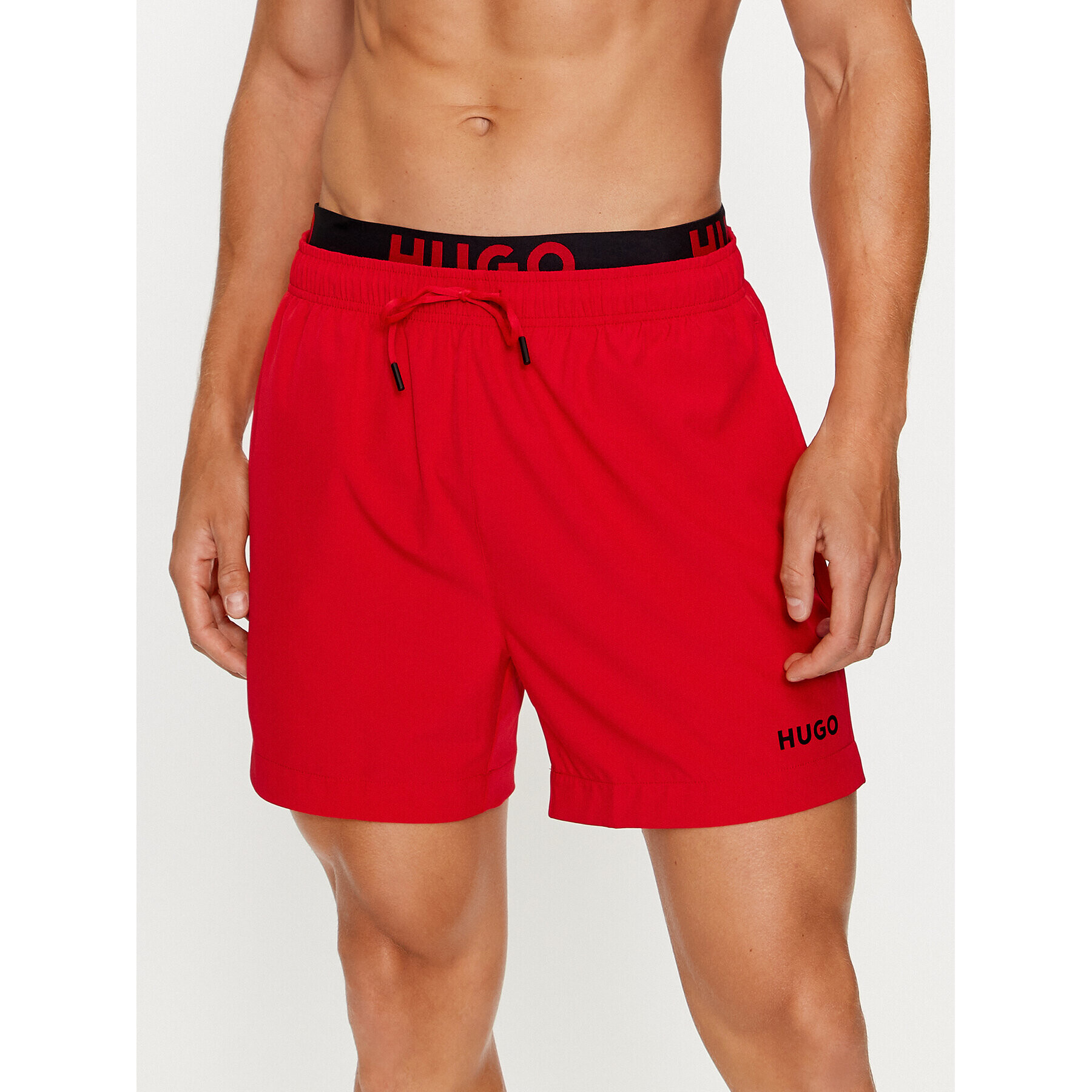 Hugo Plavecké šortky Flex 50496287 Červená Regular Fit - Pepit.cz