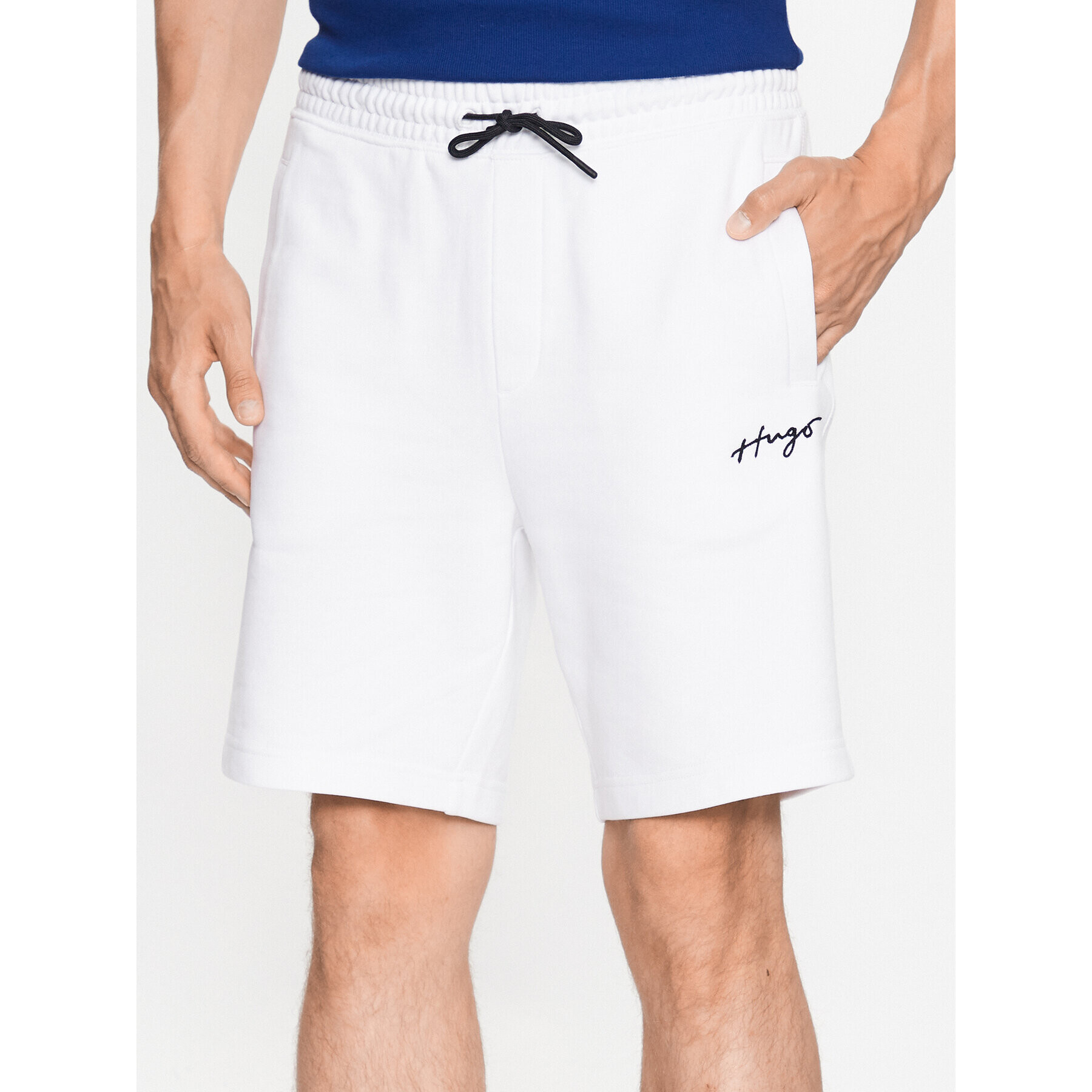 Hugo Sportovní kraťasy Dampinas 50486438 Bílá Relaxed Fit - Pepit.cz