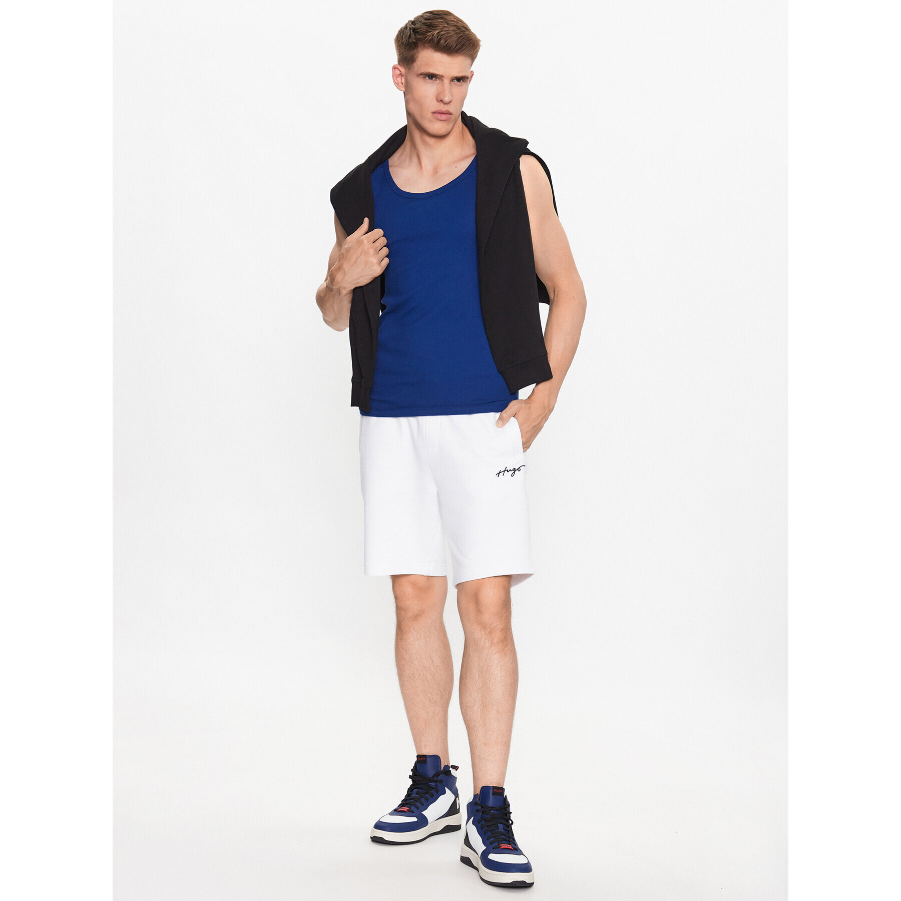 Hugo Sportovní kraťasy Dampinas 50486438 Bílá Relaxed Fit - Pepit.cz