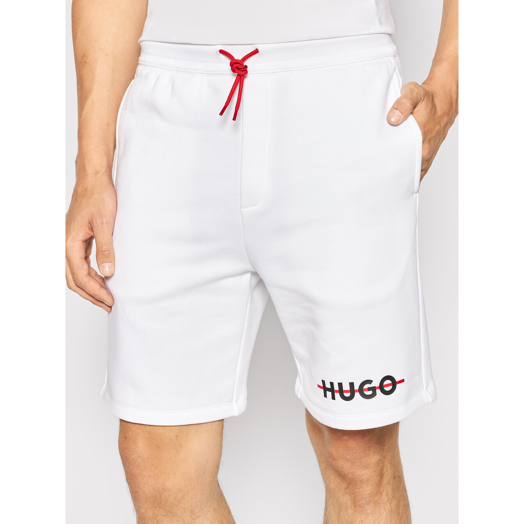 Hugo Sportovní kraťasy Dedford 50481138 Bílá Regular Fit - Pepit.cz