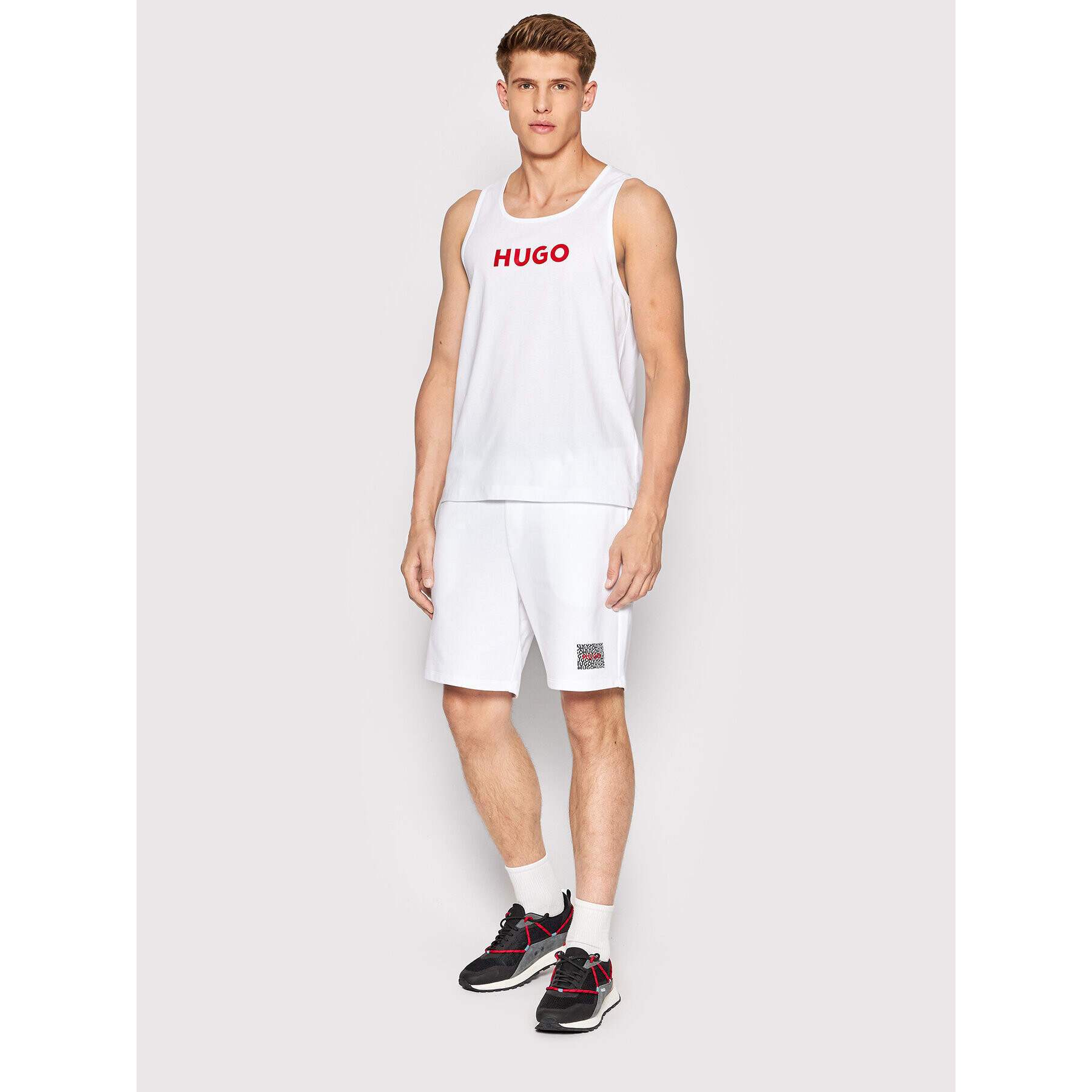 Hugo Sportovní kraťasy Draig 50472727 Bílá Regular Fit - Pepit.cz