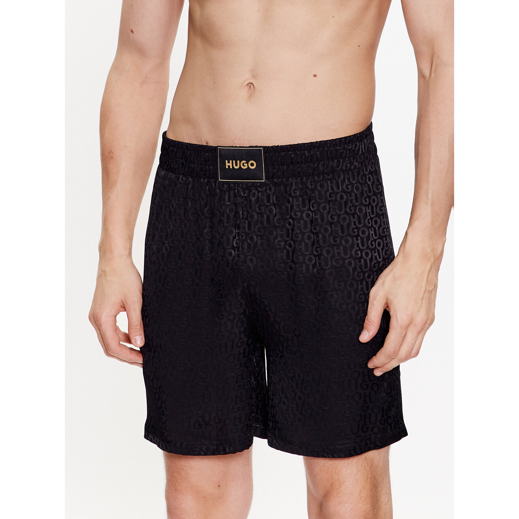 Hugo Sportovní kraťasy Satinoir 50488080 Černá Regular Fit - Pepit.cz