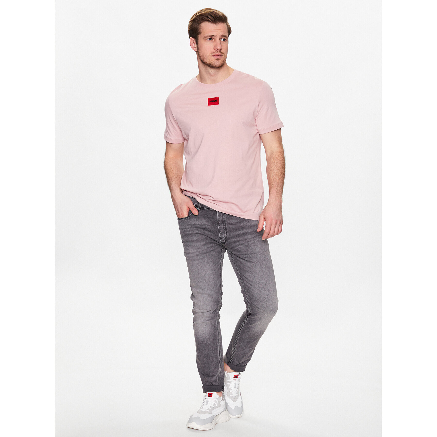 Hugo T-Shirt 50447978 Růžová Regular Fit - Pepit.cz