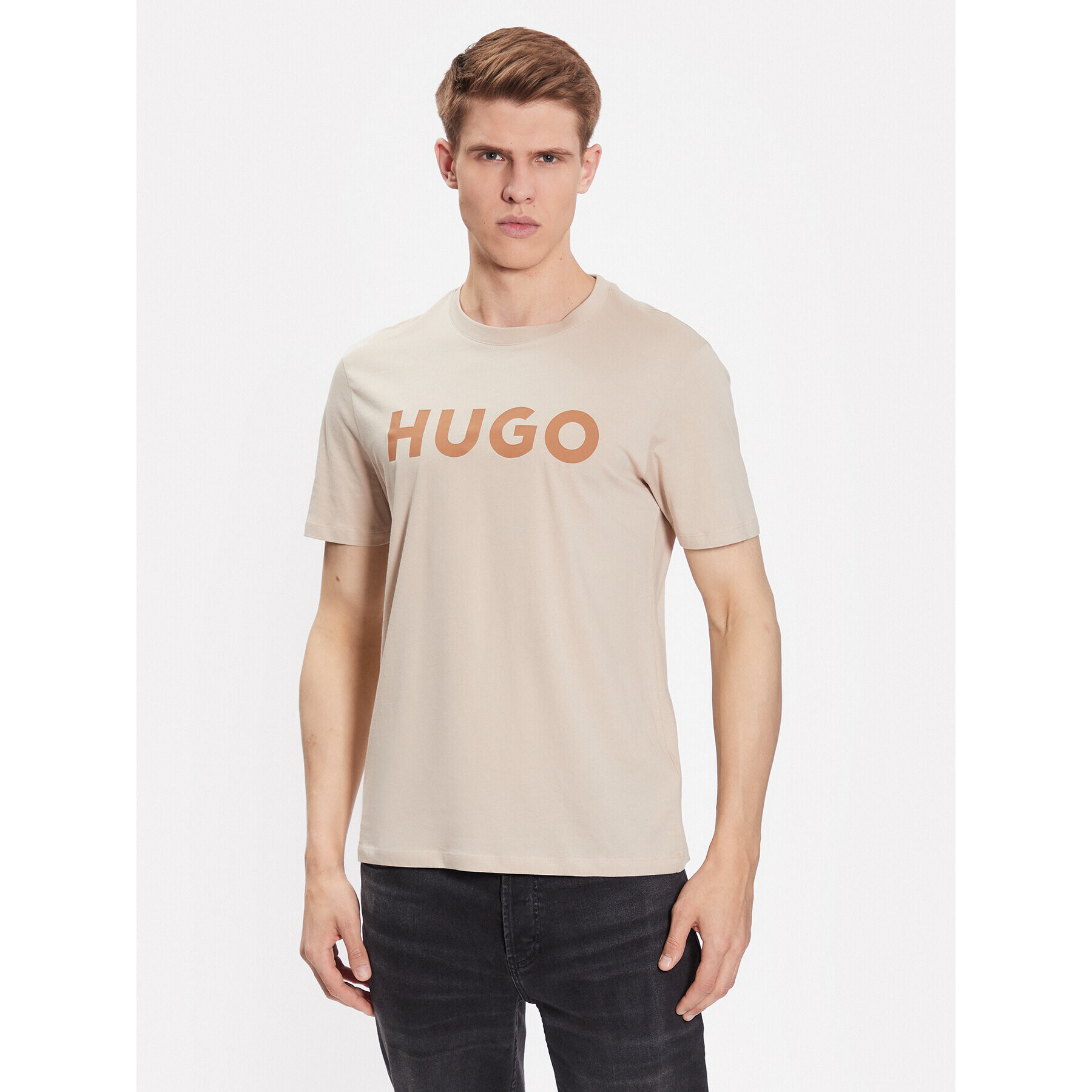 Hugo T-Shirt 50467556 Béžová Regular Fit - Pepit.cz