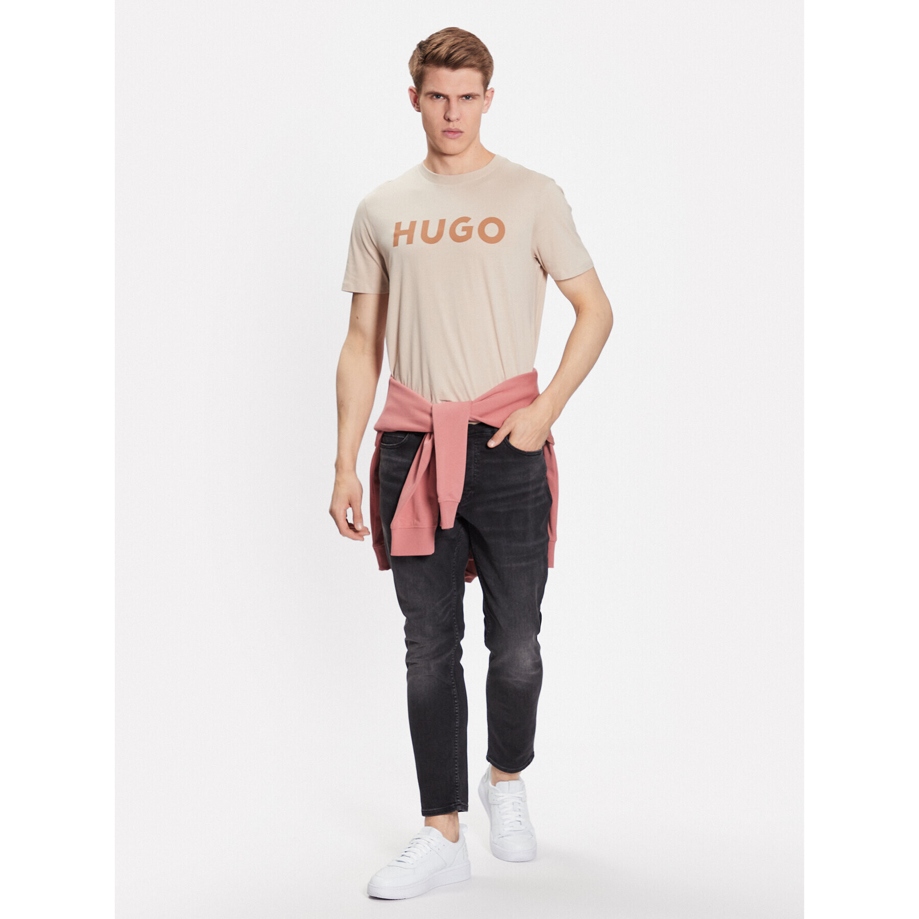 Hugo T-Shirt 50467556 Béžová Regular Fit - Pepit.cz