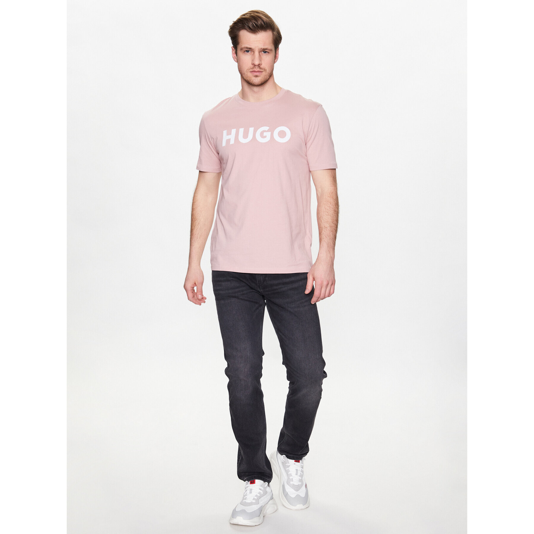 Hugo T-Shirt 50467556 Růžová Regular Fit - Pepit.cz