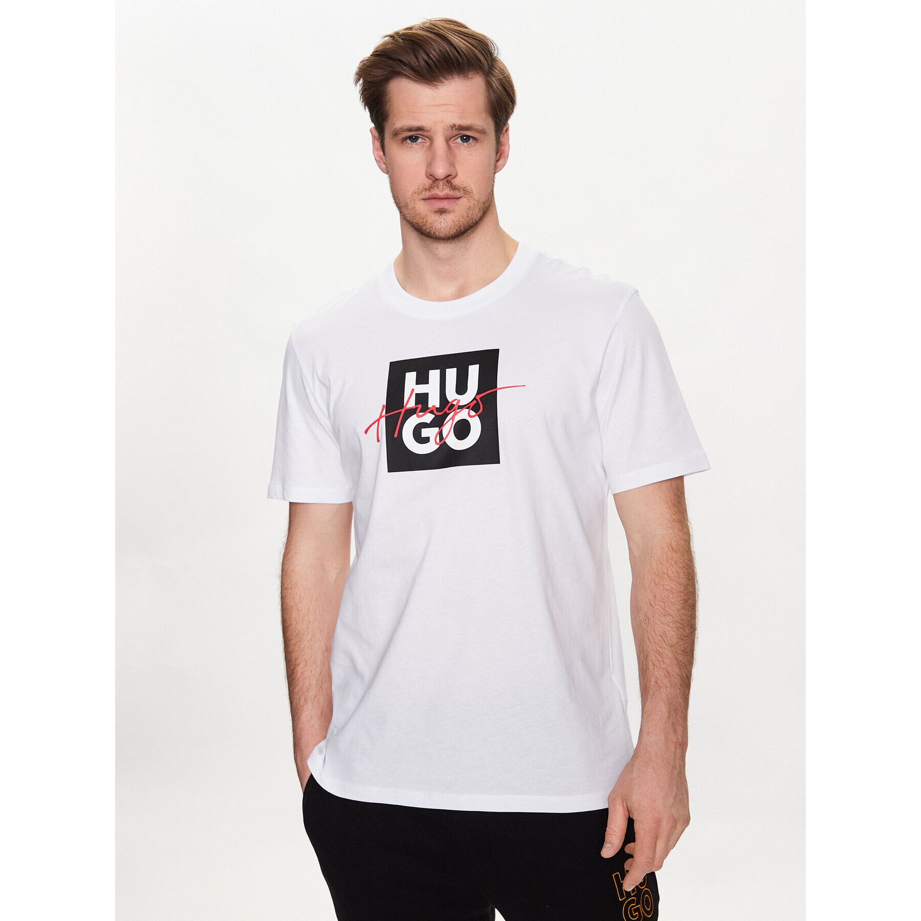 Hugo T-Shirt 50484217 Bílá Regular Fit - Pepit.cz