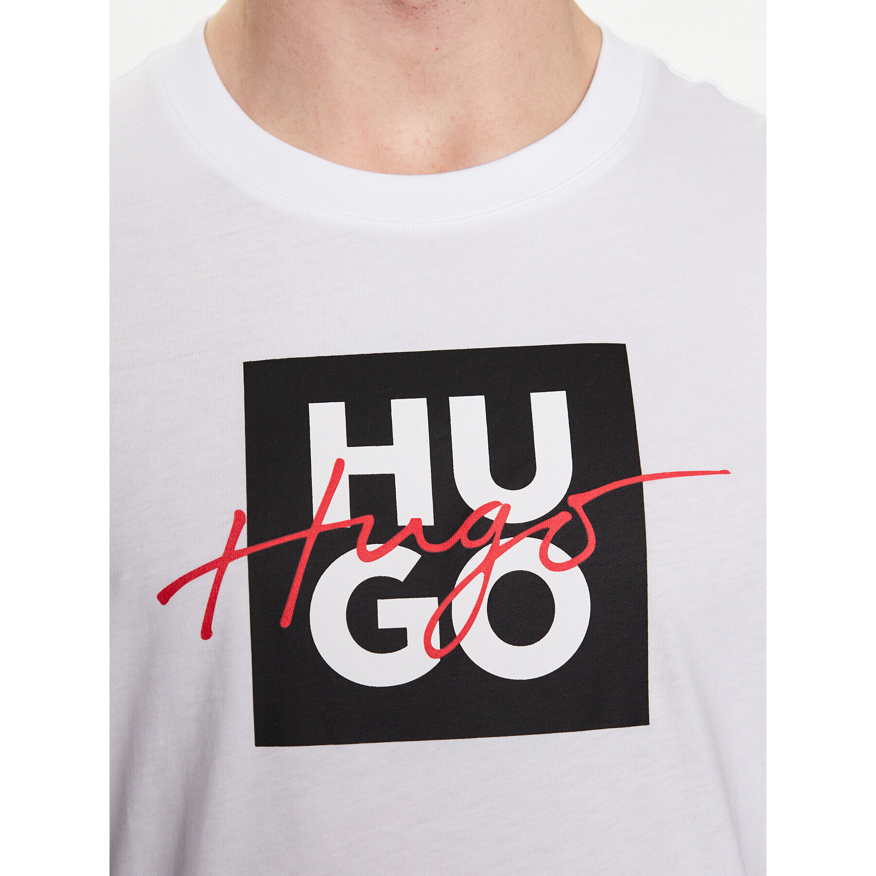 Hugo T-Shirt 50484217 Bílá Regular Fit - Pepit.cz