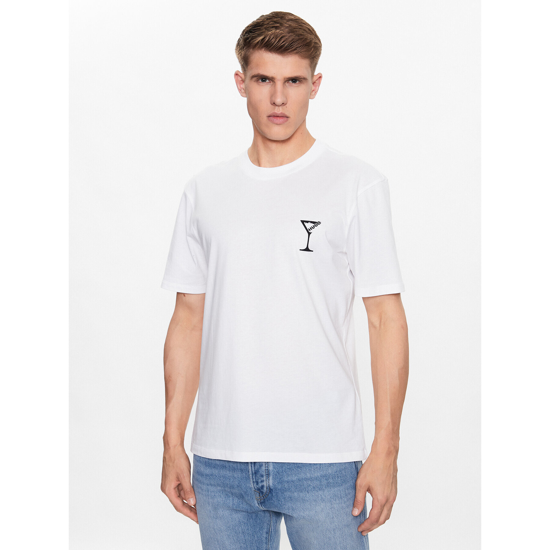 Hugo T-Shirt 50484819 Bílá Relaxed Fit - Pepit.cz