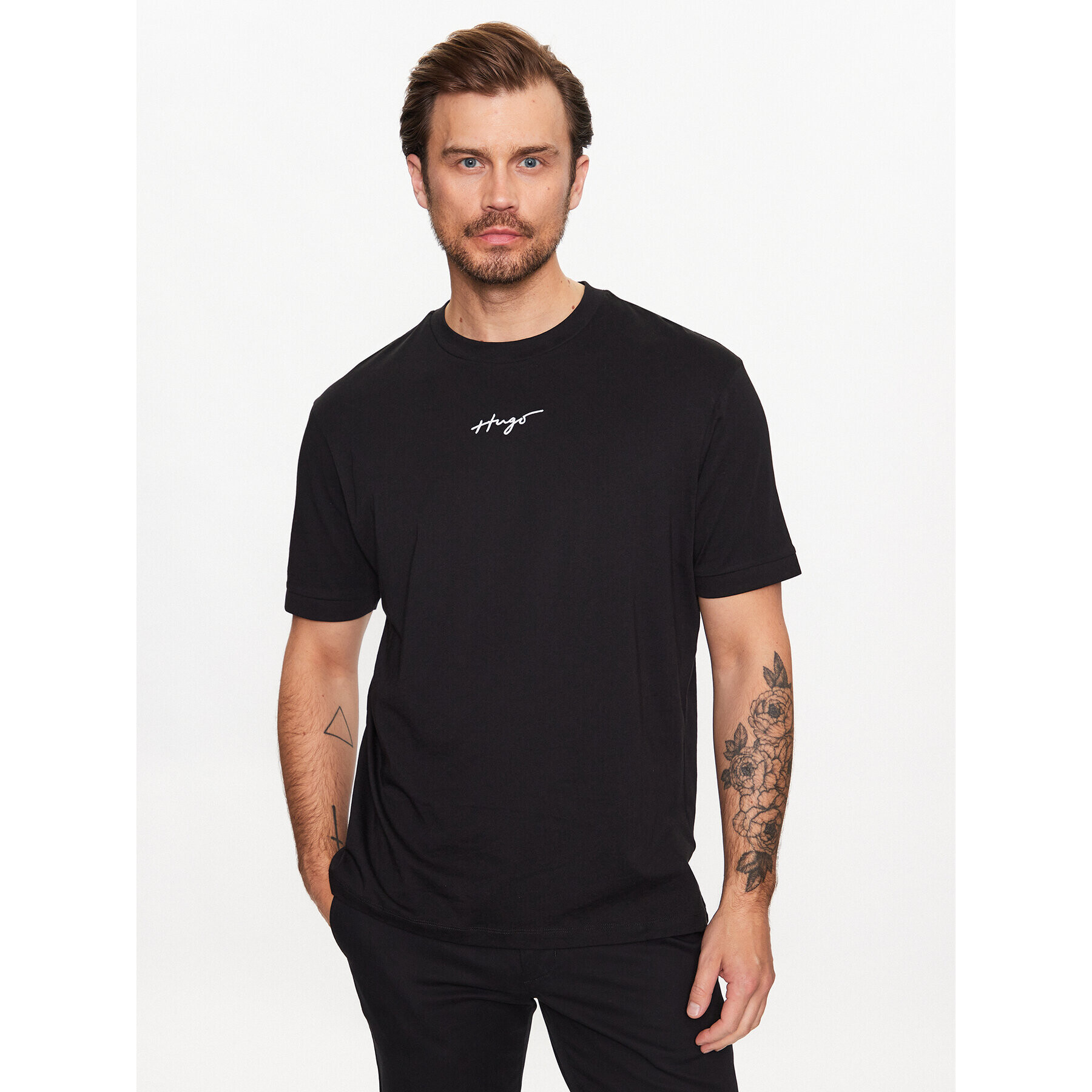 Hugo T-Shirt 50486471 Černá Relaxed Fit - Pepit.cz