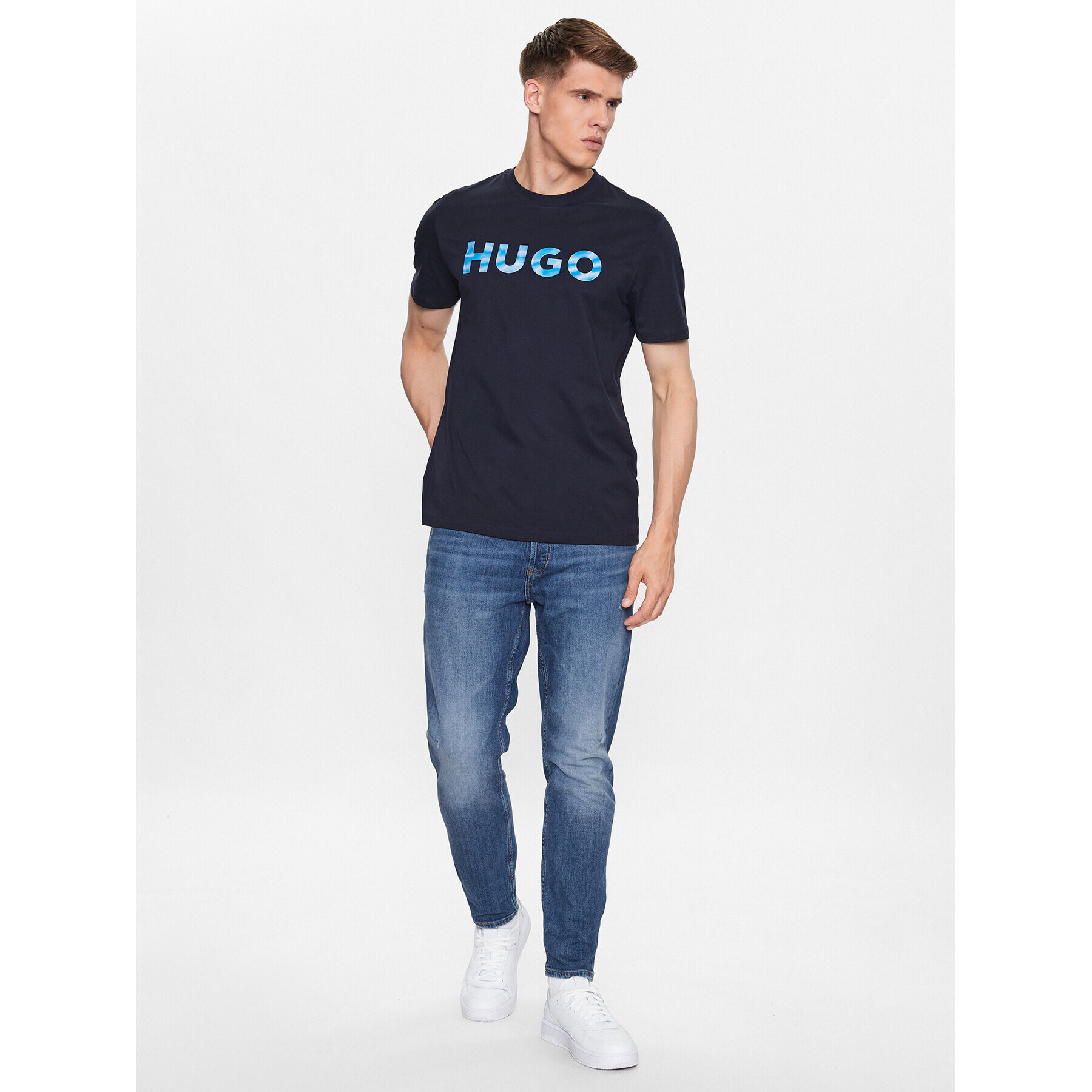 Hugo T-Shirt 50489662 Tmavomodrá Regular Fit - Pepit.cz