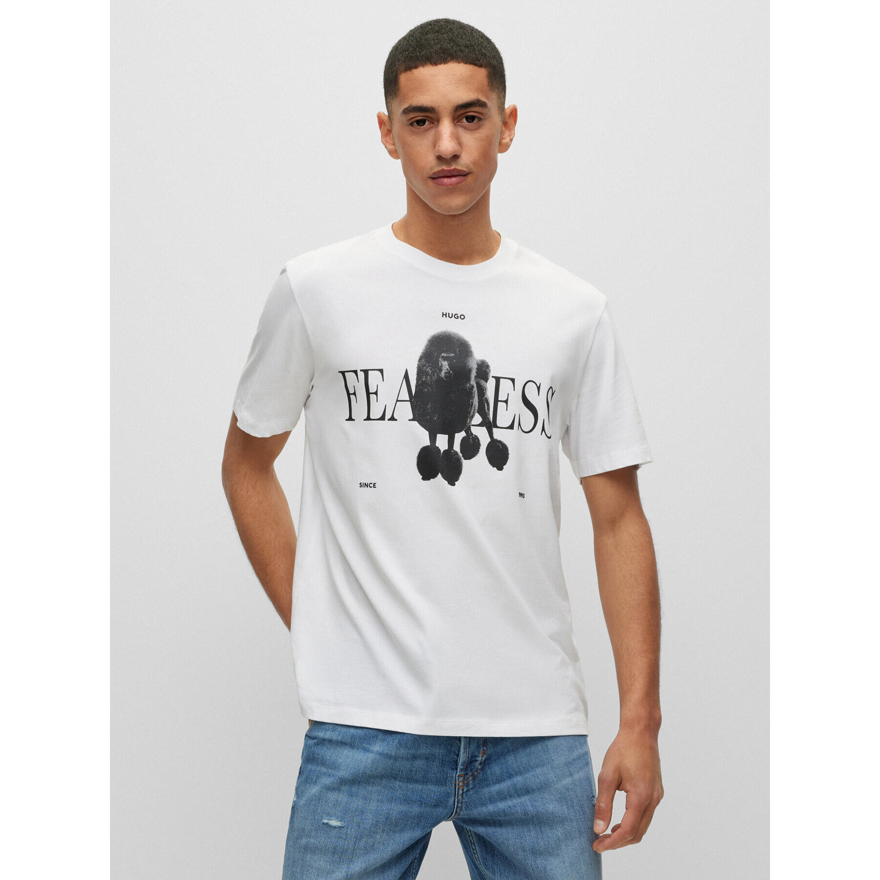 Hugo T-Shirt 50491814 Bílá Relaxed Fit - Pepit.cz