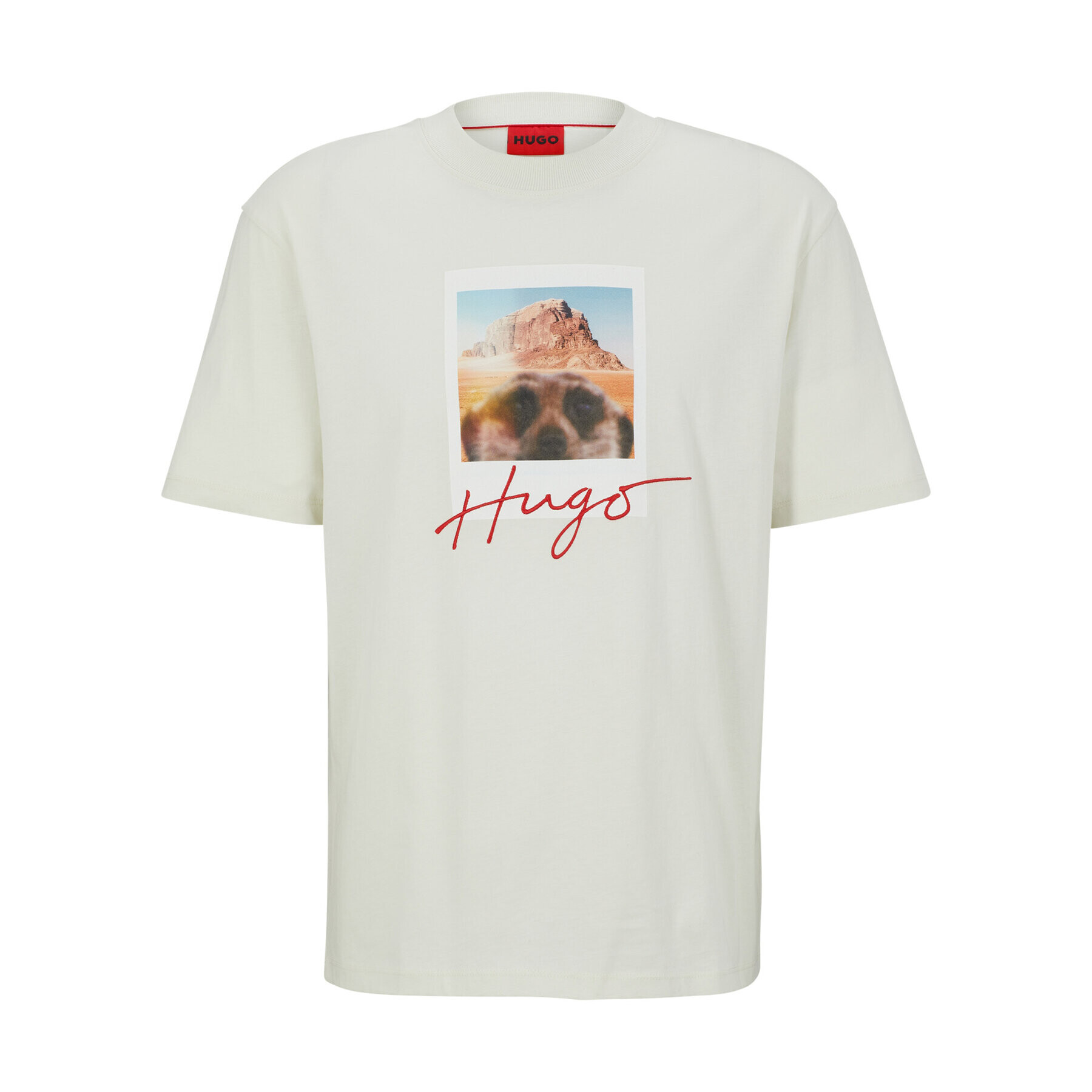 Hugo T-Shirt 50494397 Béžová Relaxed Fit - Pepit.cz