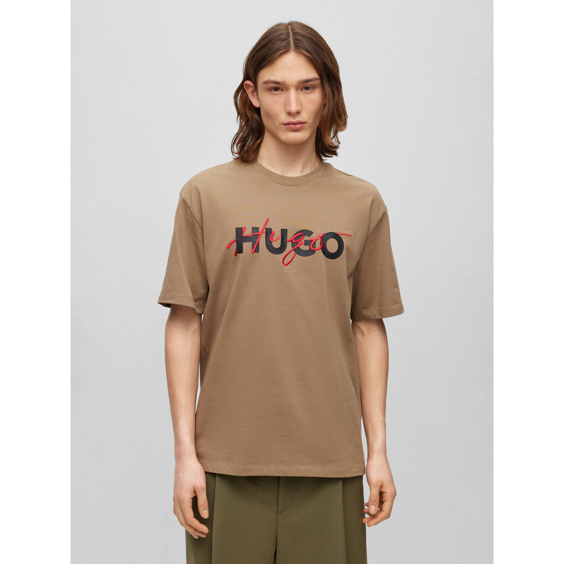 Hugo T-Shirt Dakaishi 50494565 Hnědá Relaxed Fit - Pepit.cz