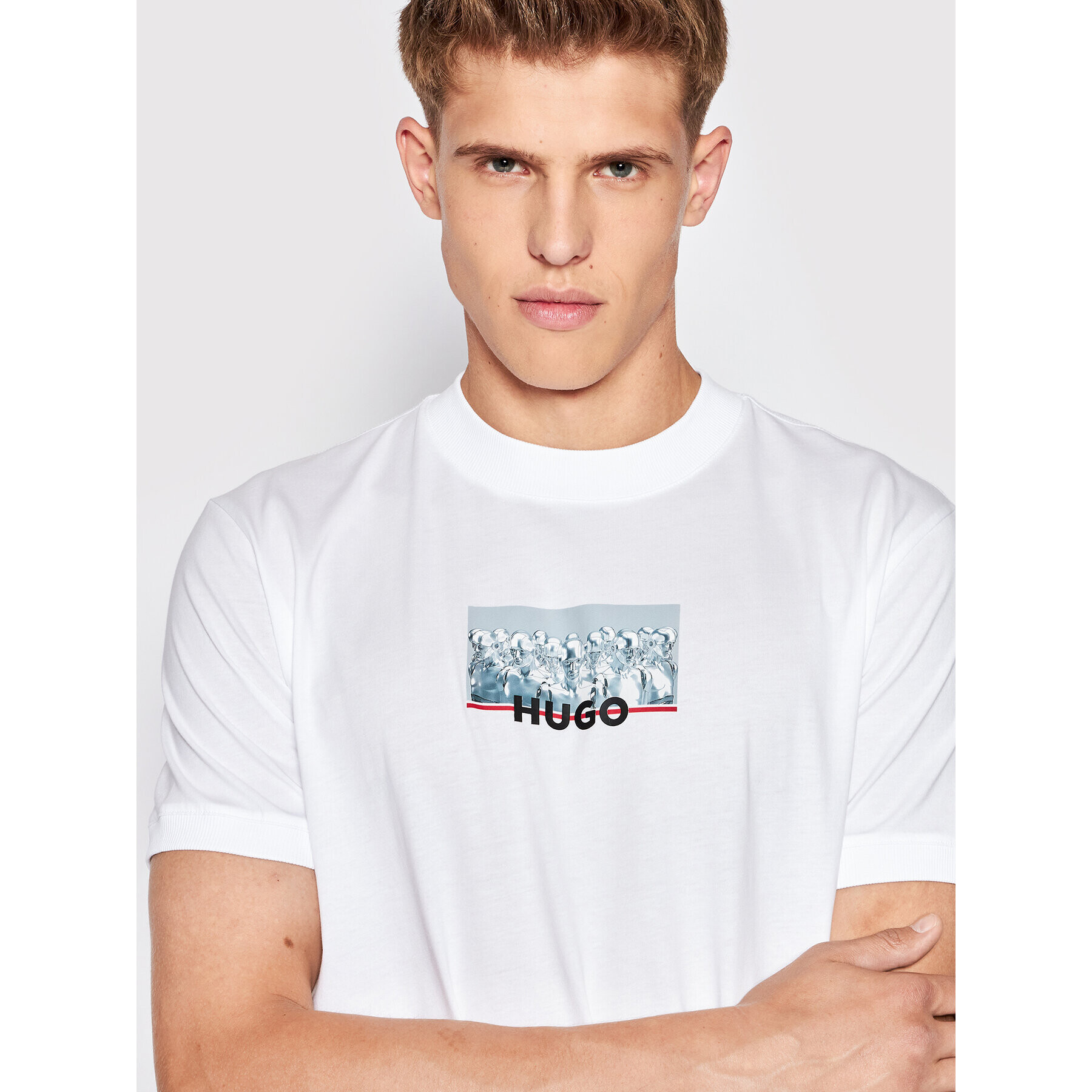 Hugo T-Shirt Dilliam 50471549 Bílá Relaxed Fit - Pepit.cz